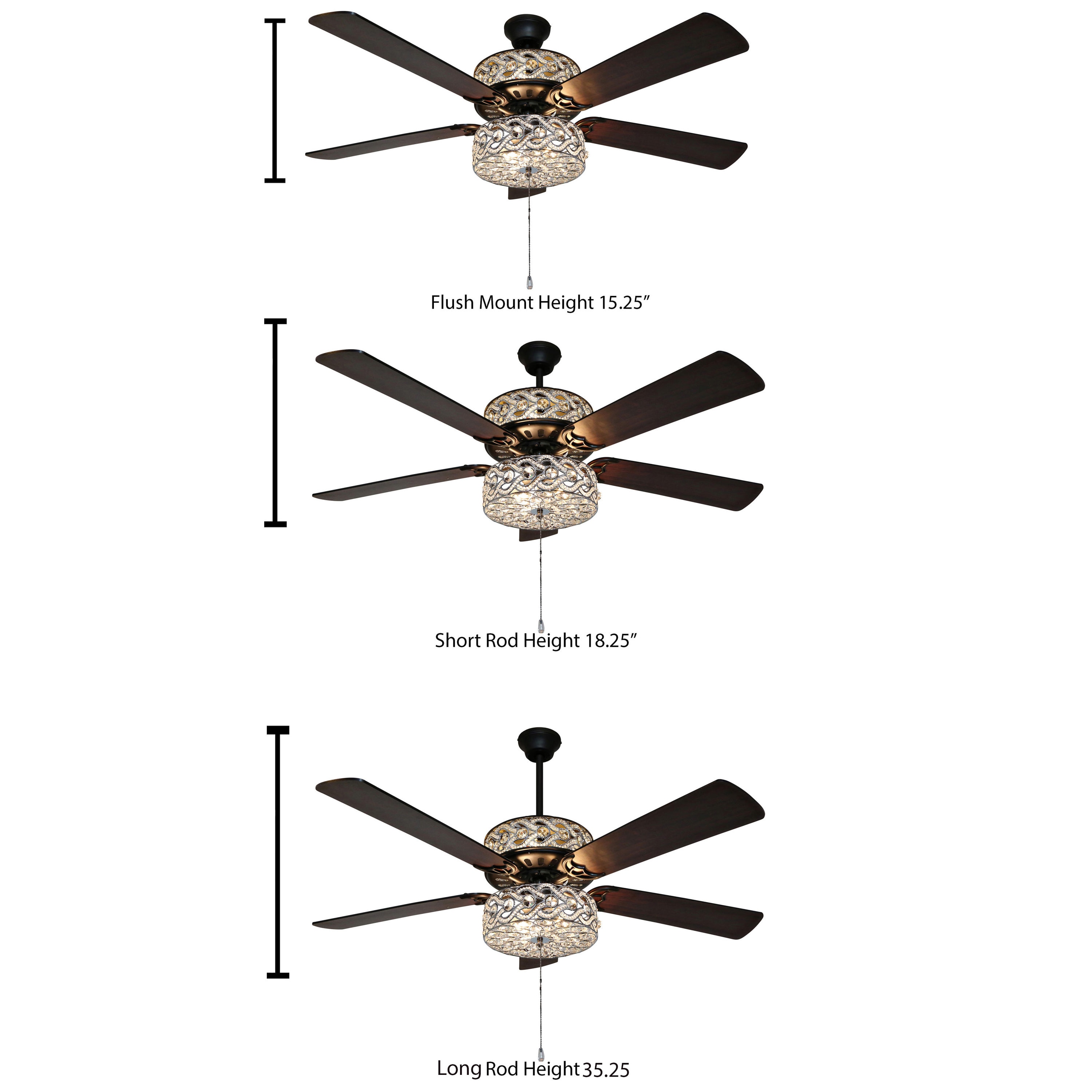 River of Goods 52-in Oil Rubbed Bronze with Mahogany and Antique Black  Blades LED Indoor Downrod or Flush Mount Ceiling Fan with Light (5-Blade)  in the Ceiling Fans department at Lowes.com