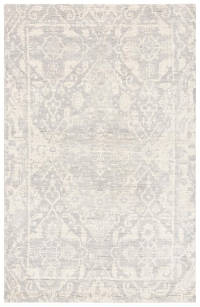 Safavieh RVT532B-4 Restoration Vintage Gaylen 4 x 6 (ft) Tufted Wool Light Gray/Ivory Rectangular Indoor Distressed/Overdyed Vintage Area rug