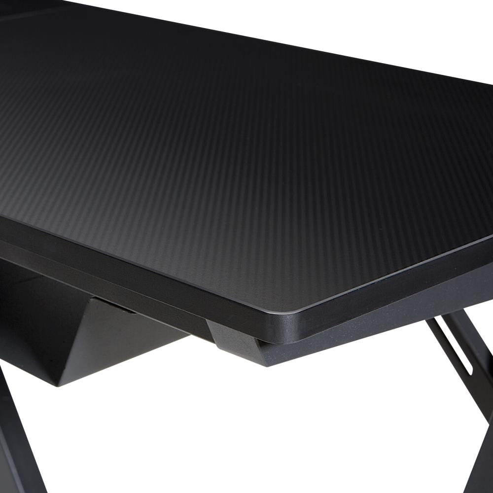 Avatar Battlestation L-Shape Gaming Desk with Carbon Top and Matte Black Legs