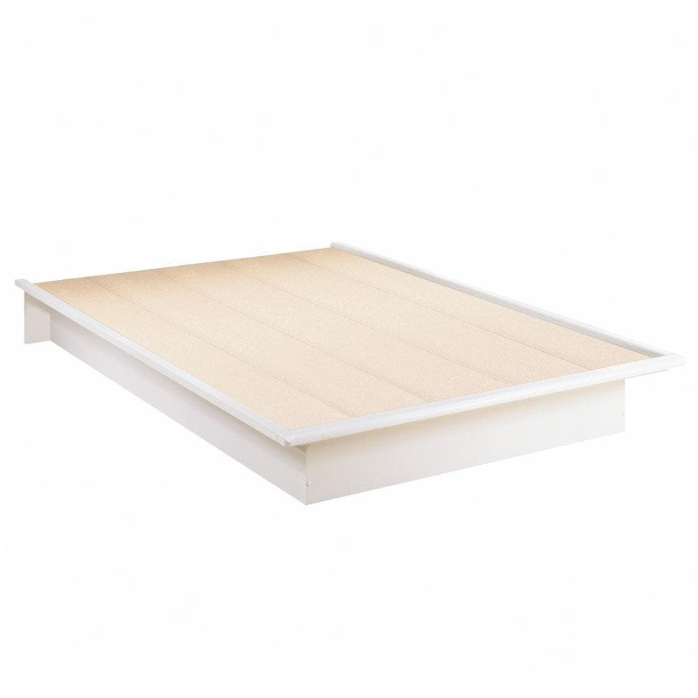 South Shore Step One Queen Platform Bed in Pure White 