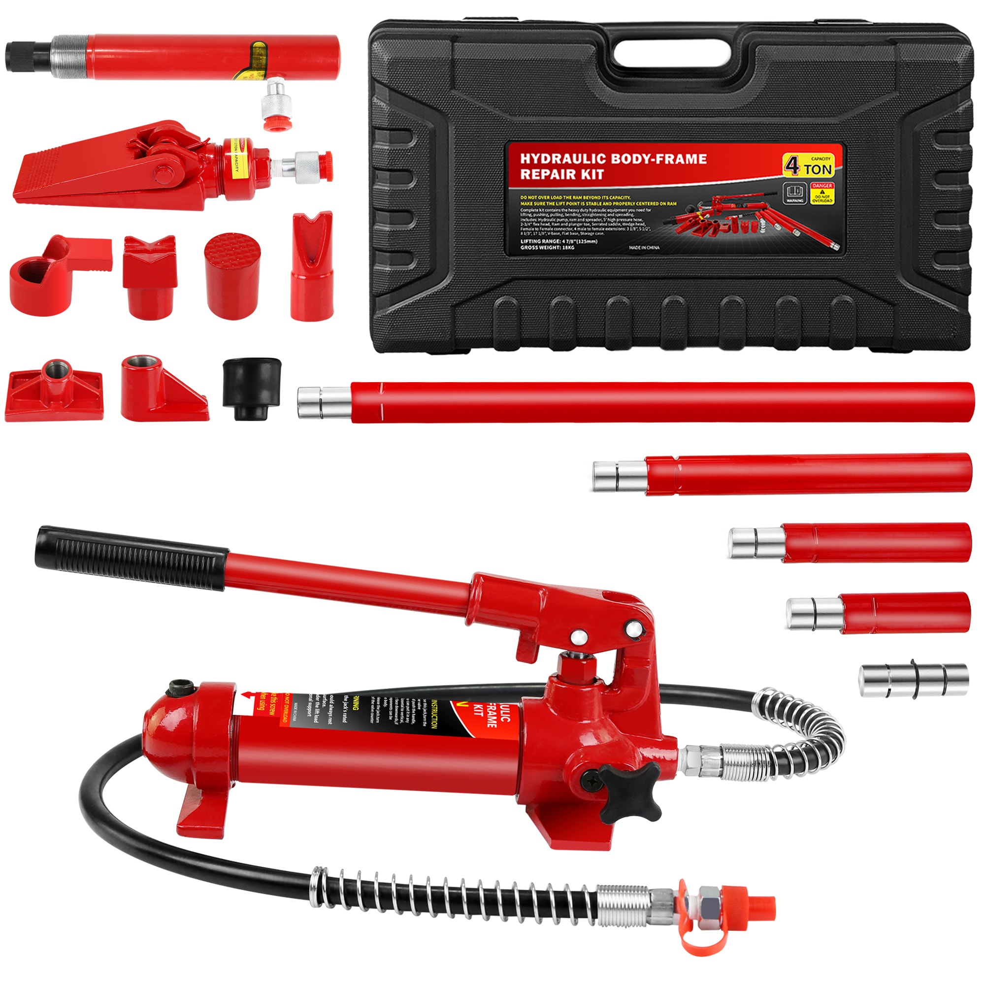 Gaierptone CRXNW53BZW2 Red 4-Ton Steel Hydraulic Portable jack