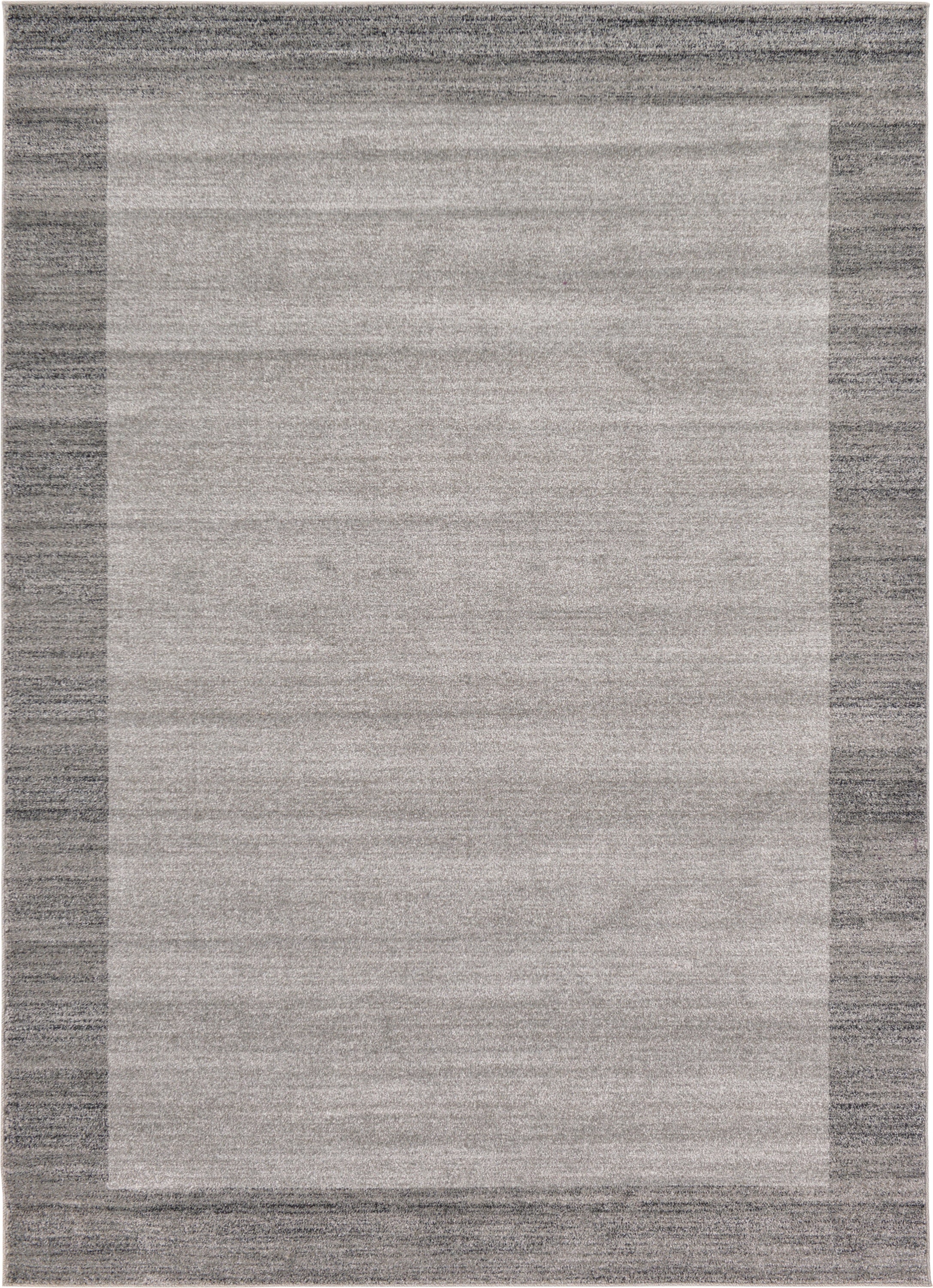 Unique Loom 3130935 Abigail Del Mar 7 x 10 (ft) Loomed Polypropylene Light Gray/Beige Rectangular Indoor Border Area rug