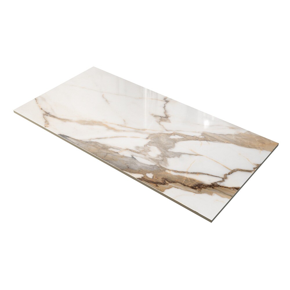 Origin 21 calacatta aurous polished 24 in x 48 in polished porcelain
