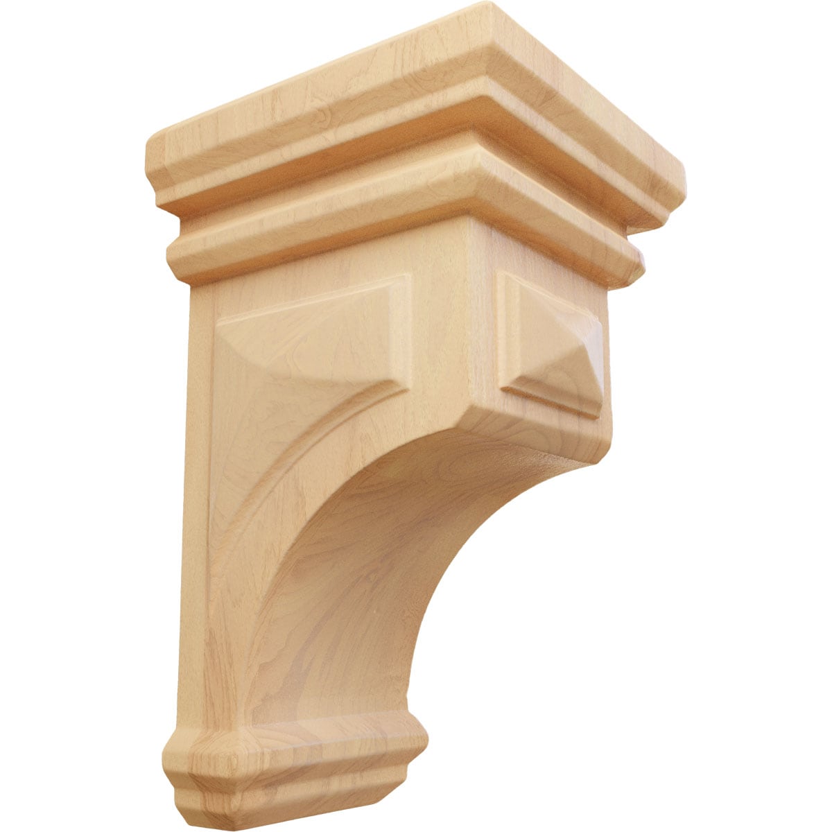 Ekena Millwork CORW03X03X06WFRO 3.5-in x 3.75-in x 6-in Unfinished Red oak Wood Paintable/Stainable Corbel