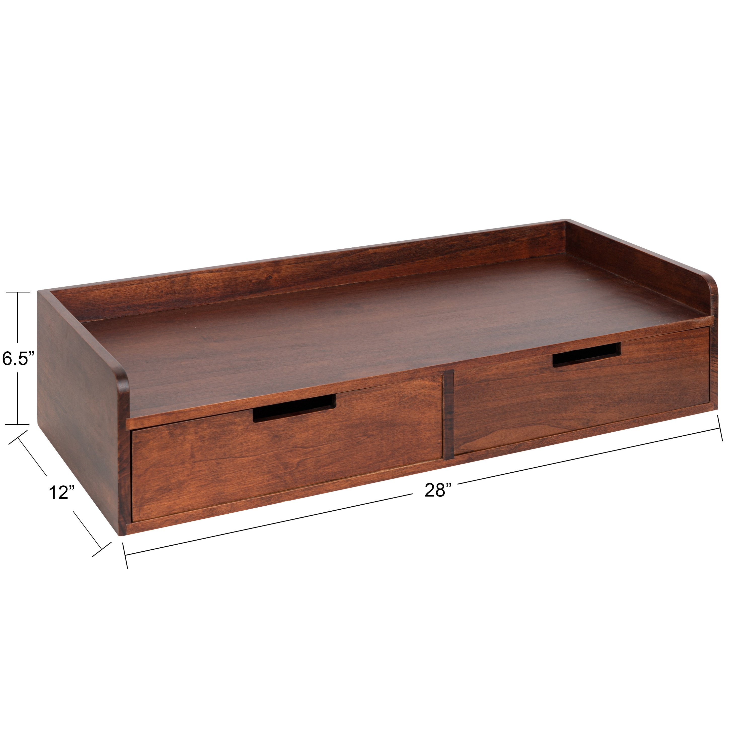 Kate and Laurel 28-in L x 12-in D x 6.5-in H Walnut Brown Wood ...