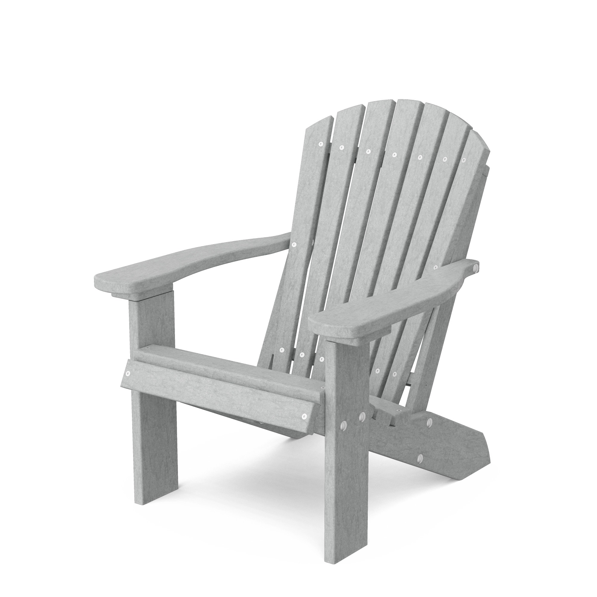Wildridge LCC-113-LG Heritage Child Light Gray HDPE Frame Stationary Adirondack Chair with Slat Seat