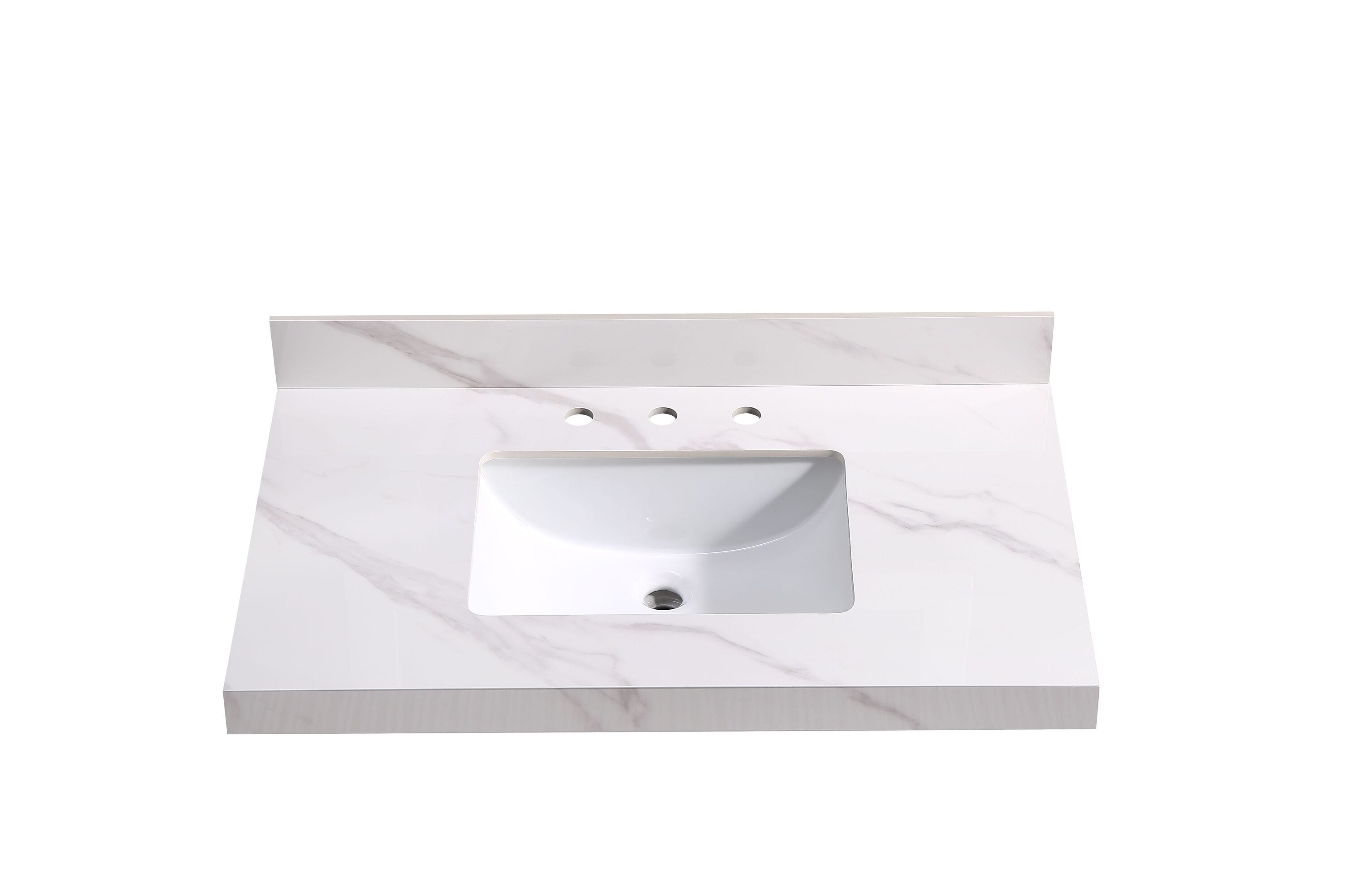 HomLux BD-PVTCW37 37 in. W x 22 in. D Porcelain Vanity Tops in Carrara White