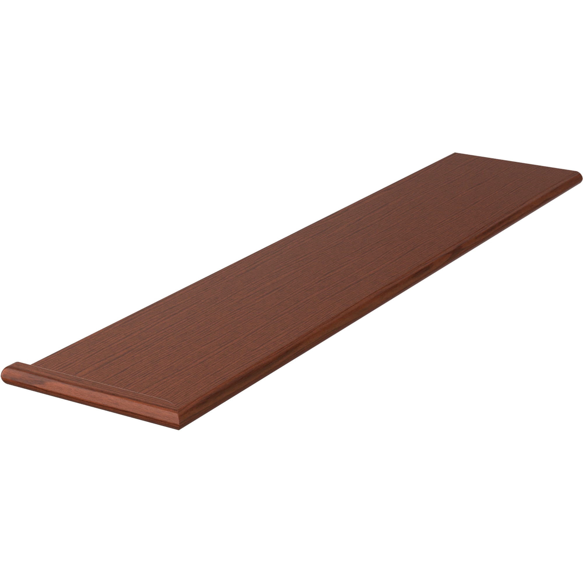 L.J. Smith Stair Systems 807010X48LH-BRZC 48-in x 10.5-in x 1-in Brown Brazilian cherry Left return Bullnose Stair Tread