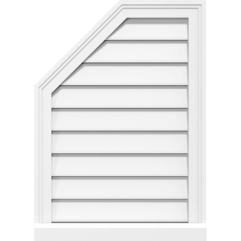 Ekena Millwork GVPOL14X4203SF 14-Inches x 42-Inches Off-white Octagon PVC Gable Louver Vent