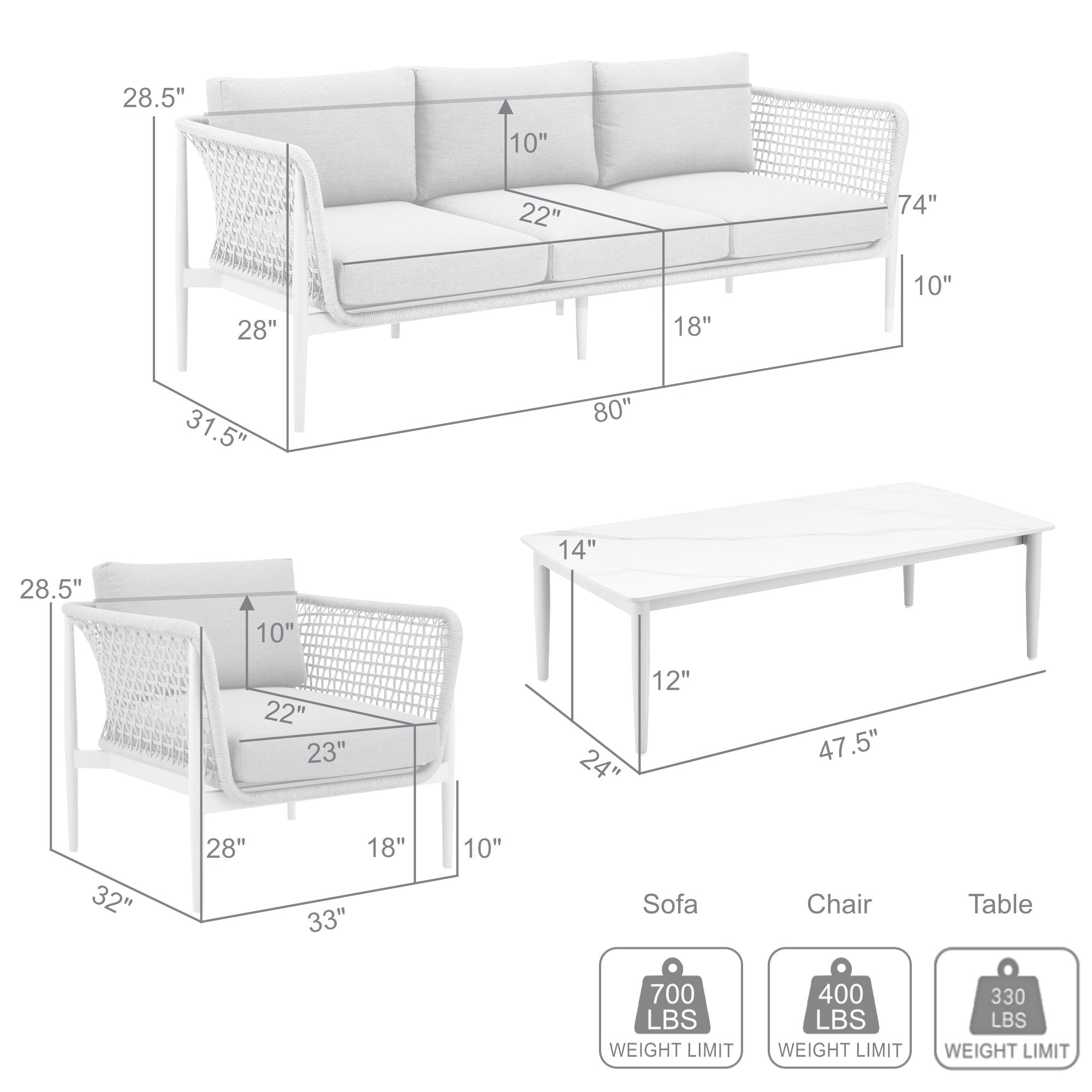 Armen Living SETODRH4GRY Patio-Conversation-Sets - View #10