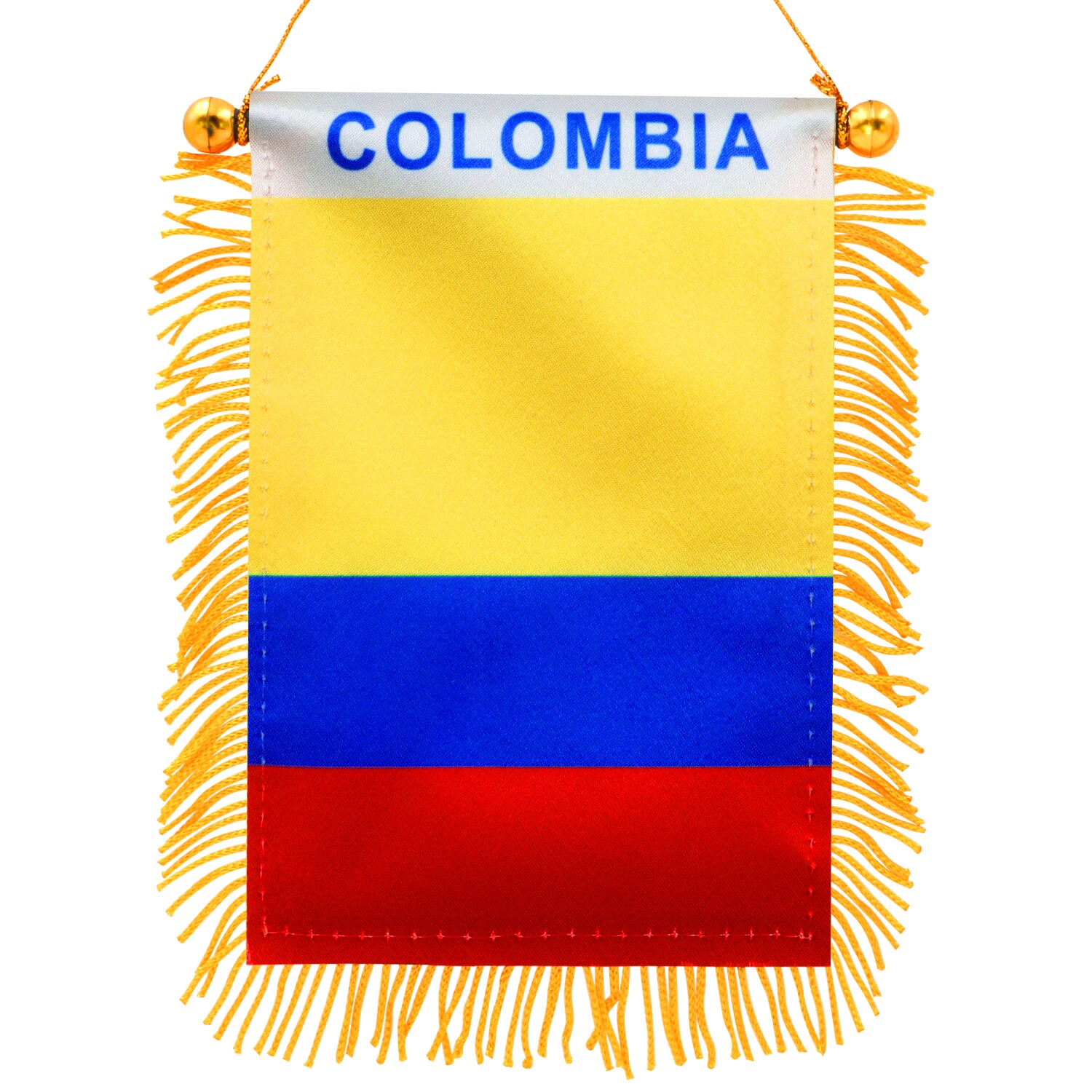 Anley A.FLAG.FRINGE.CO Colombia Fringy Window Hanging Flag 0.33-ft W x 0.5-ft H International Flag