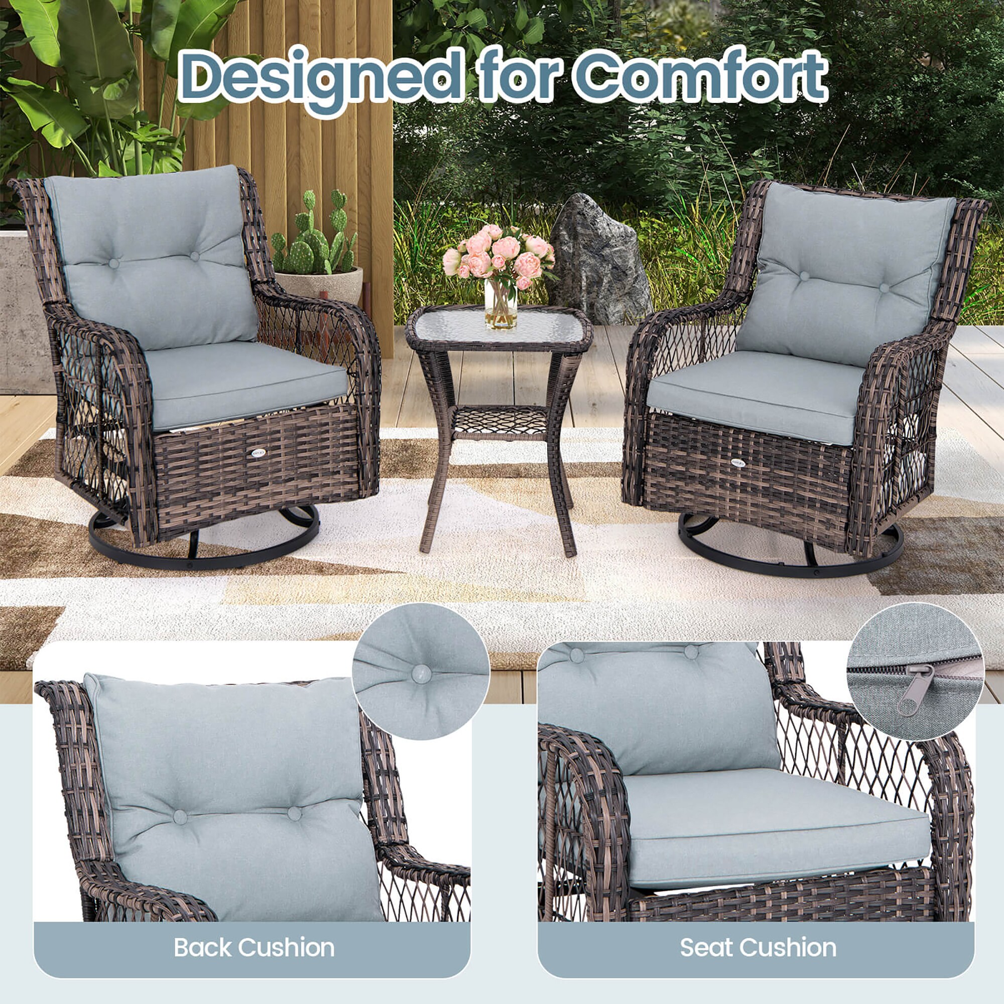 Costway HCST02074 Patio-Conversation-Sets - View #5