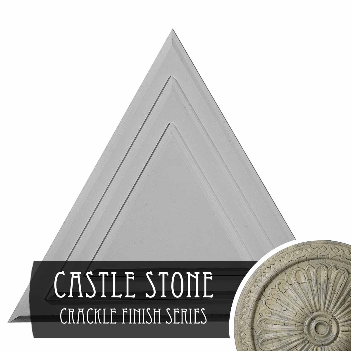 Ekena Millwork CM19TGCSC Triangle 19-in W x 16.625-in L Castle Stone Crackle Polyurethane Ceiling Medallion