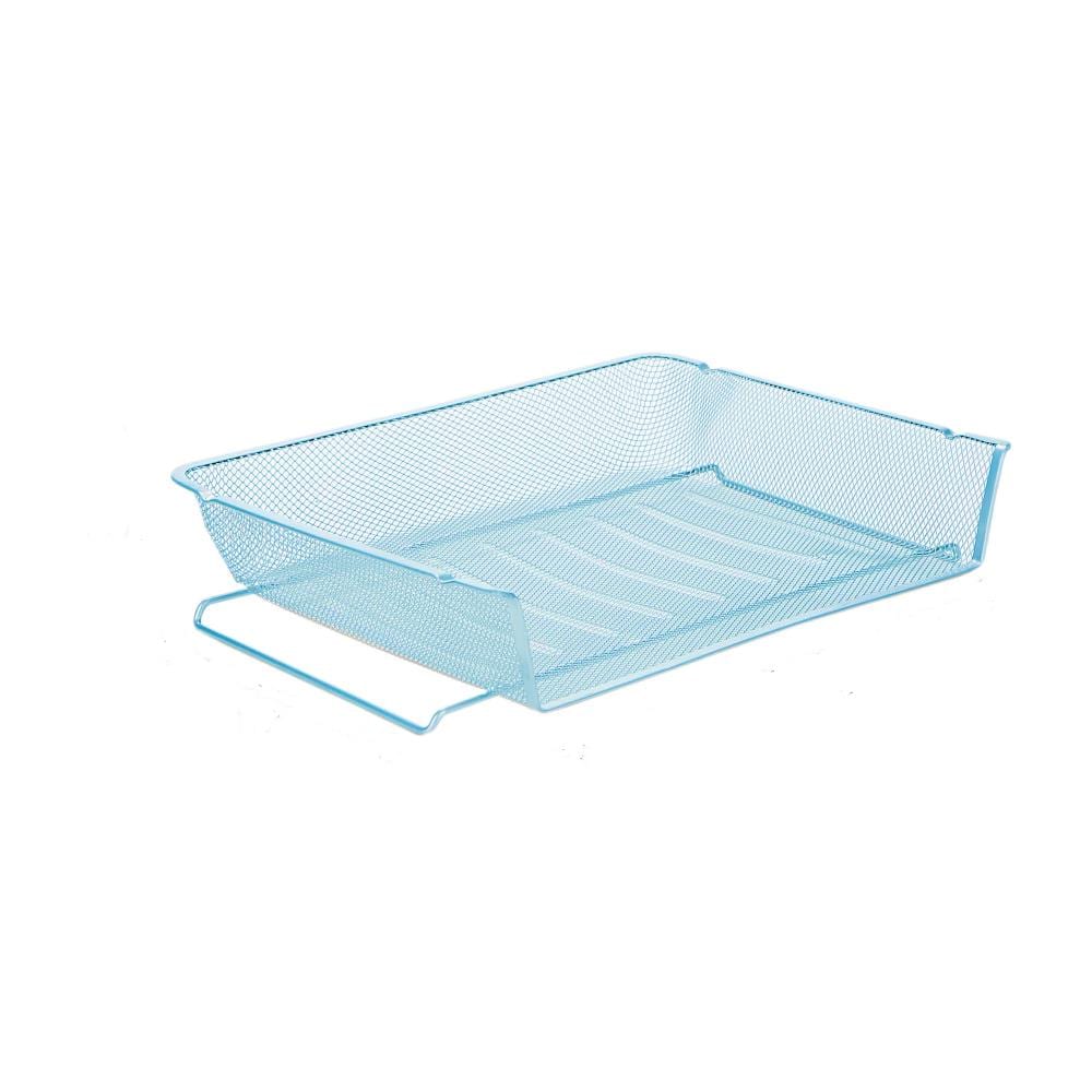 Mind Reader RSTACK2-TUR Metal 2 Compartment Letter Tray, Pack of 2, Blue