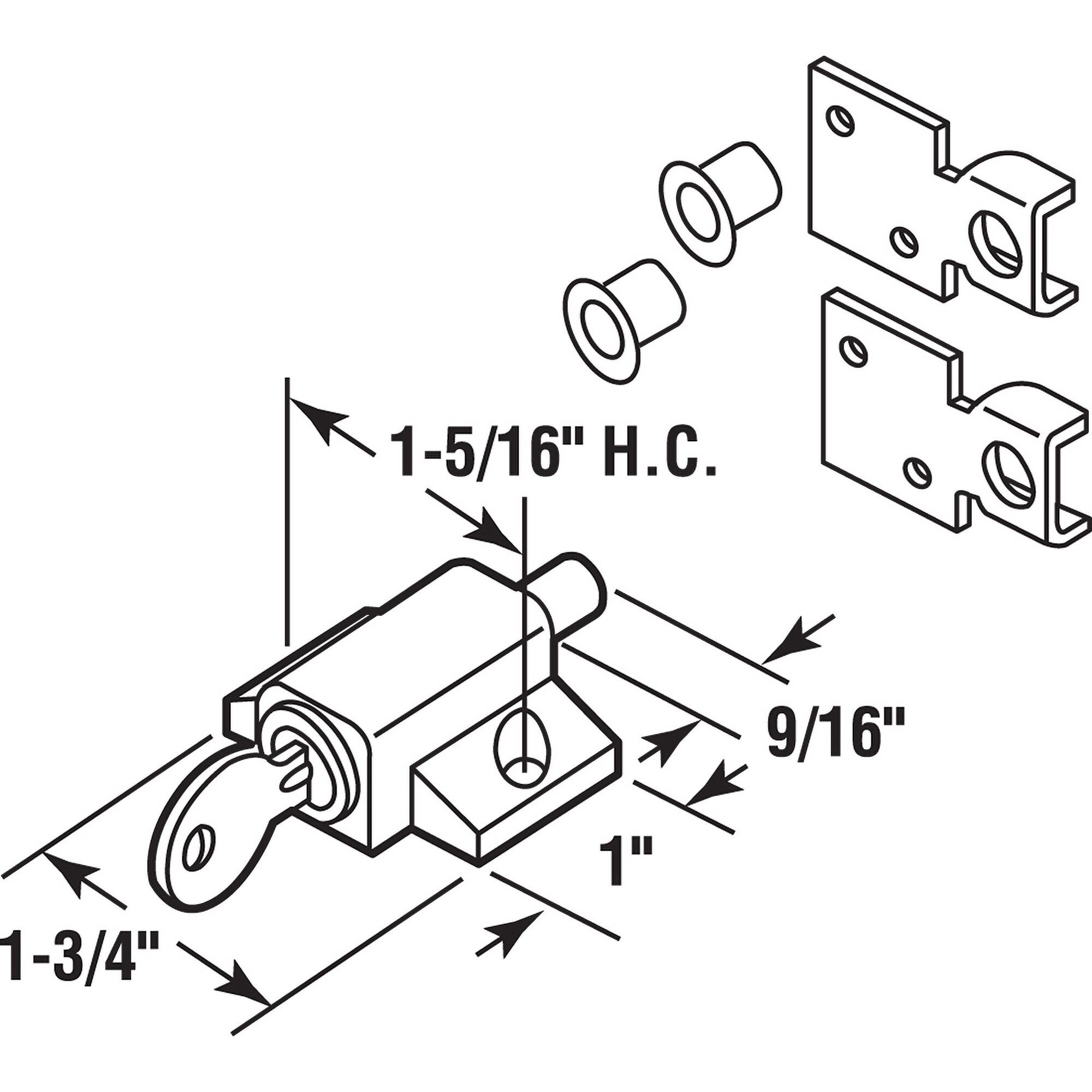 Gatehouse U 9862-L Sliding-Patio-Door-Cylinder-Locks - View #7