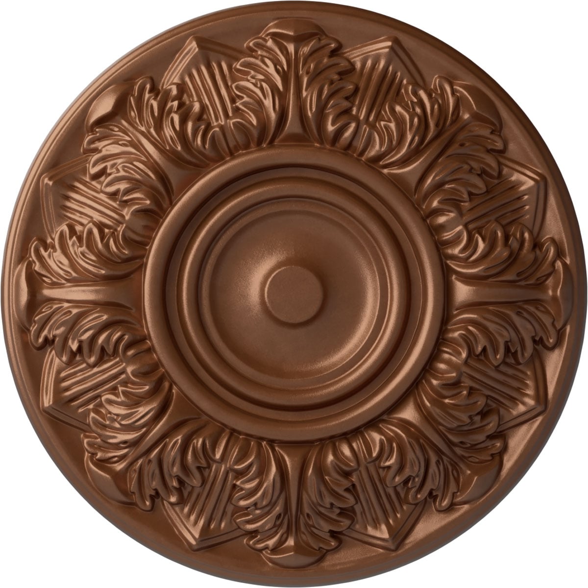 Ekena Millwork CM13WHPOS Whitman 13-in W x 13-in L Polished Copper Polyurethane Ceiling Medallion