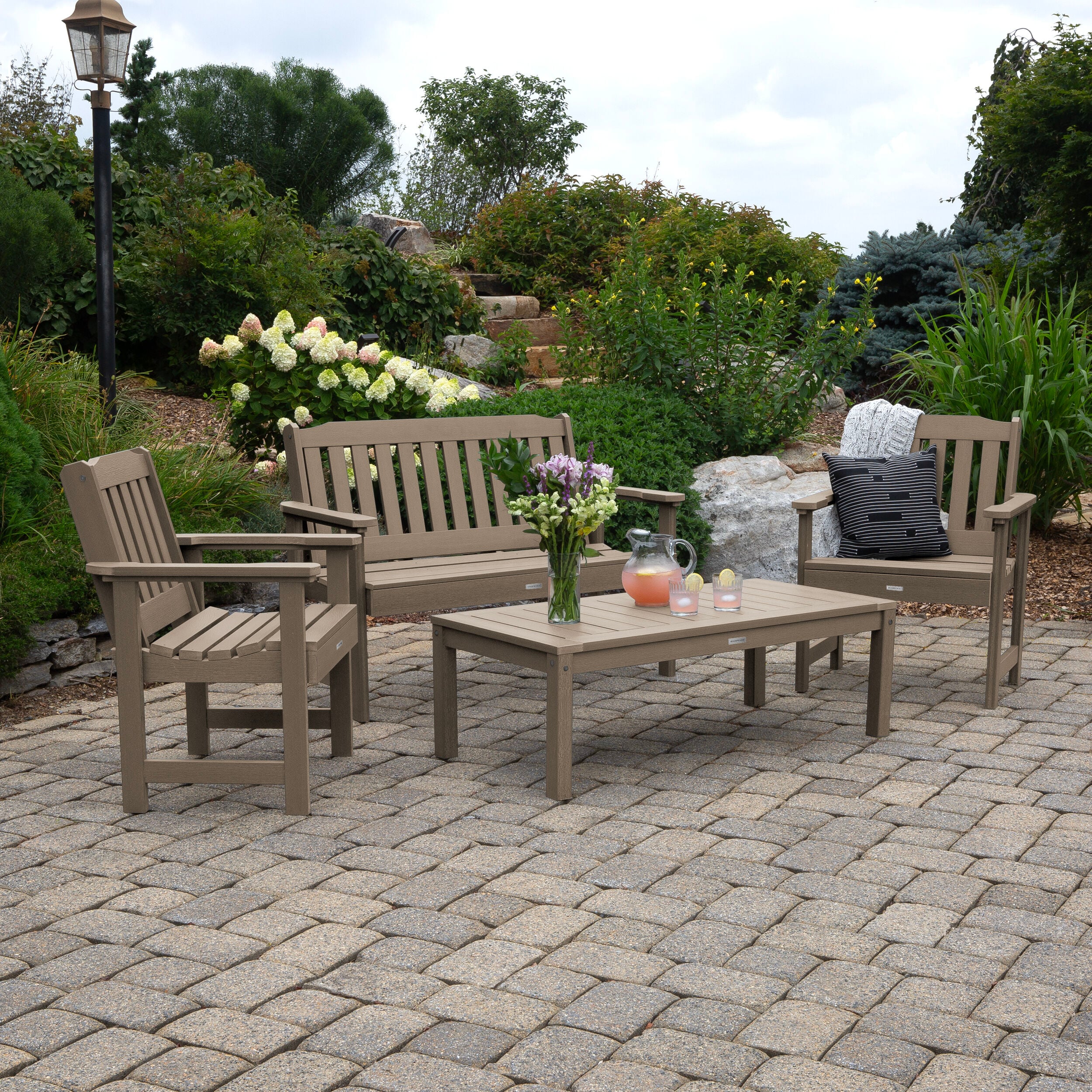 highwood AD-KITBENW21-WBR Lehigh 4 -Piece Patio Conversation Set