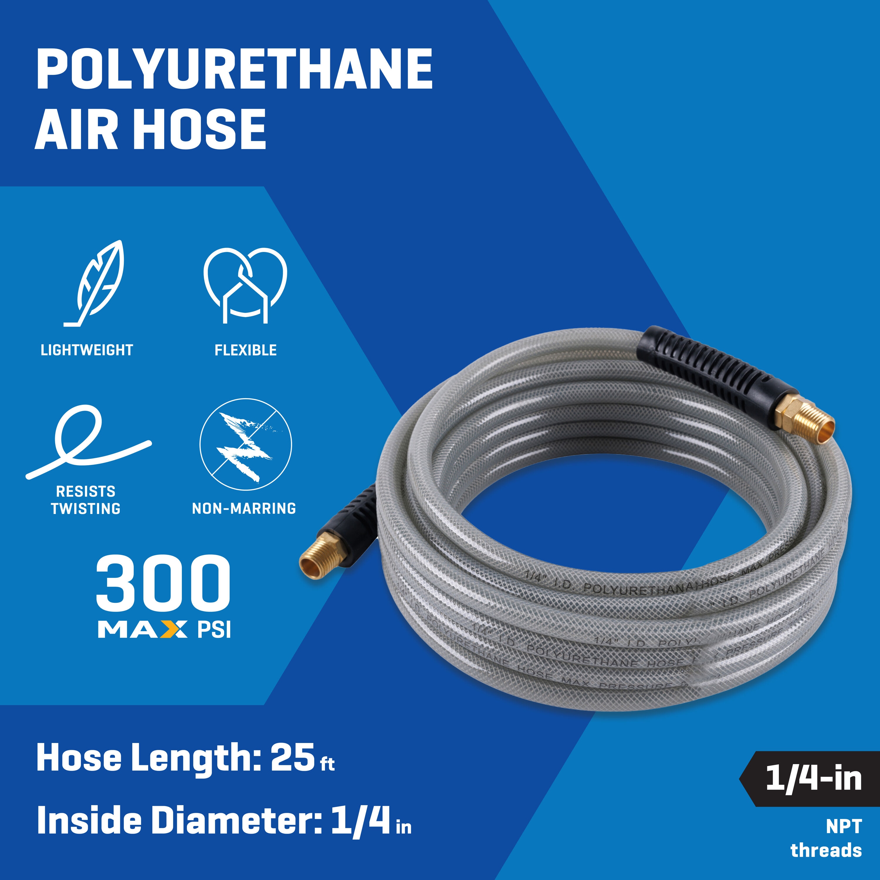 Kobalt 3/8-in x 25-ft Rubber Air Hose with Fittings in the Air Compressor  Hoses department at