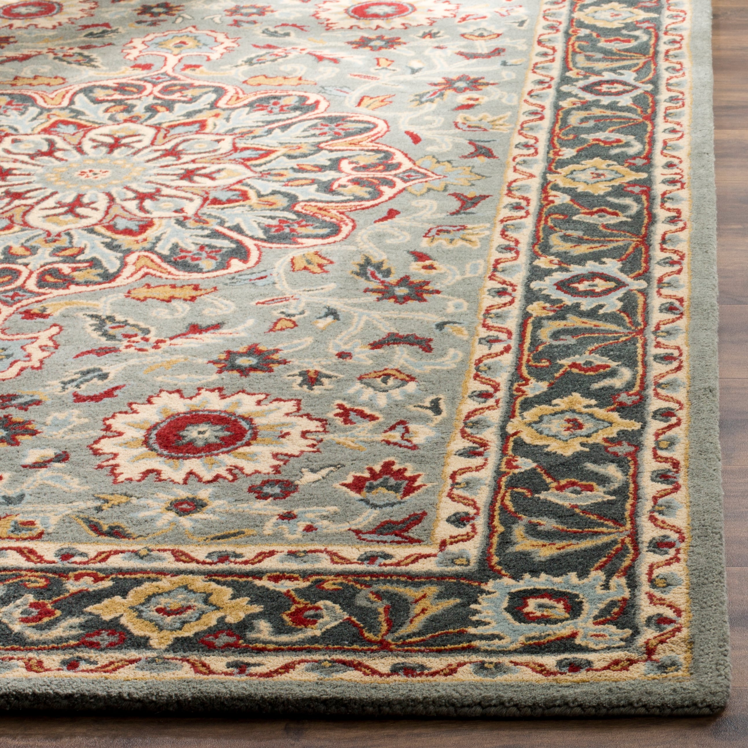 Safavieh Heritage Gray and Charcoal 4' x 6' Handmade Wool Area Rug