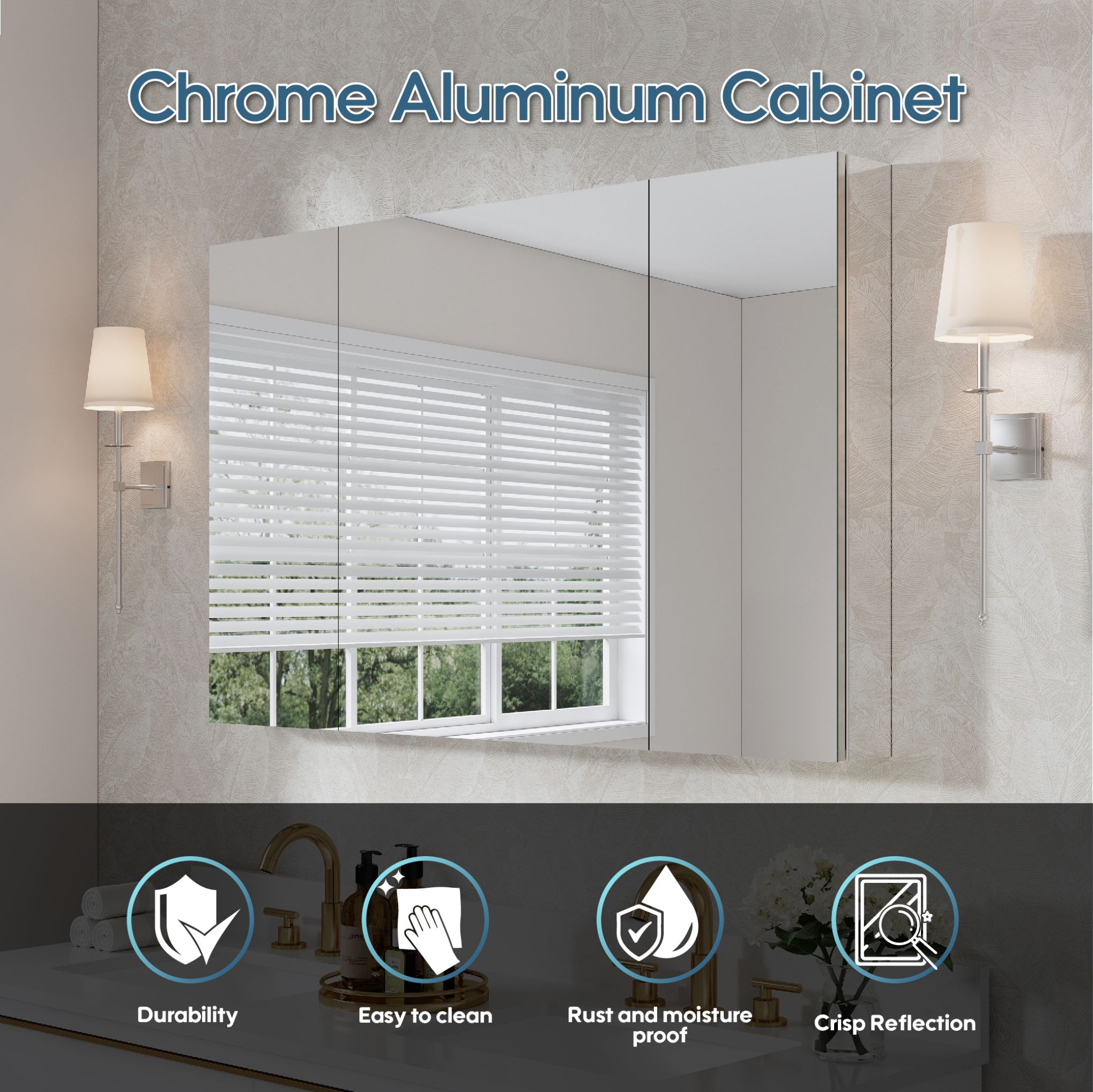 WELLFOR ROSA122412LRR Bathroom-Medicine-Cabinets - View #2