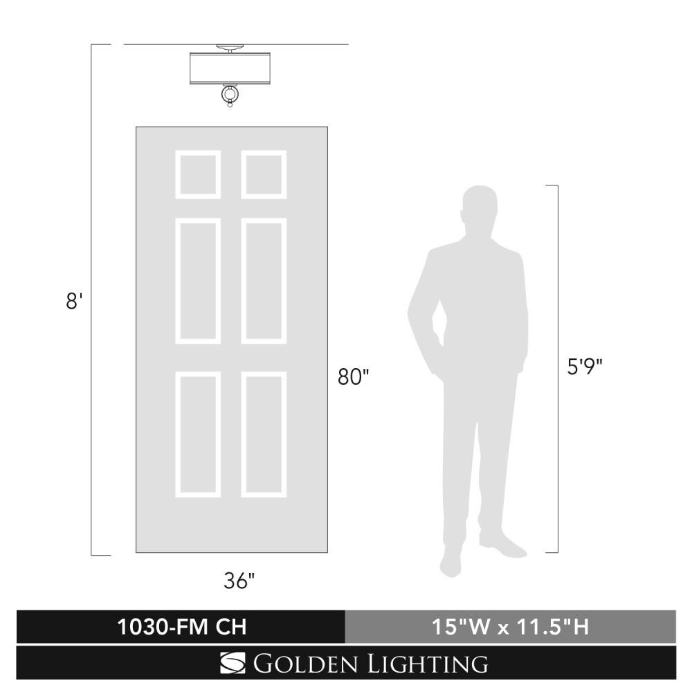 Golden Lighting 1030-FM CH flushmounts - View #6