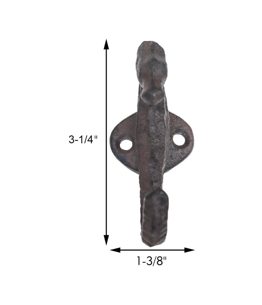 Parisloft 3-Pack 3-Hook 1.375-in x 3.25-in H Antique Brown Decorative Wall  Hook (2-lb Capacity) in the Decorative Wall Hooks department at