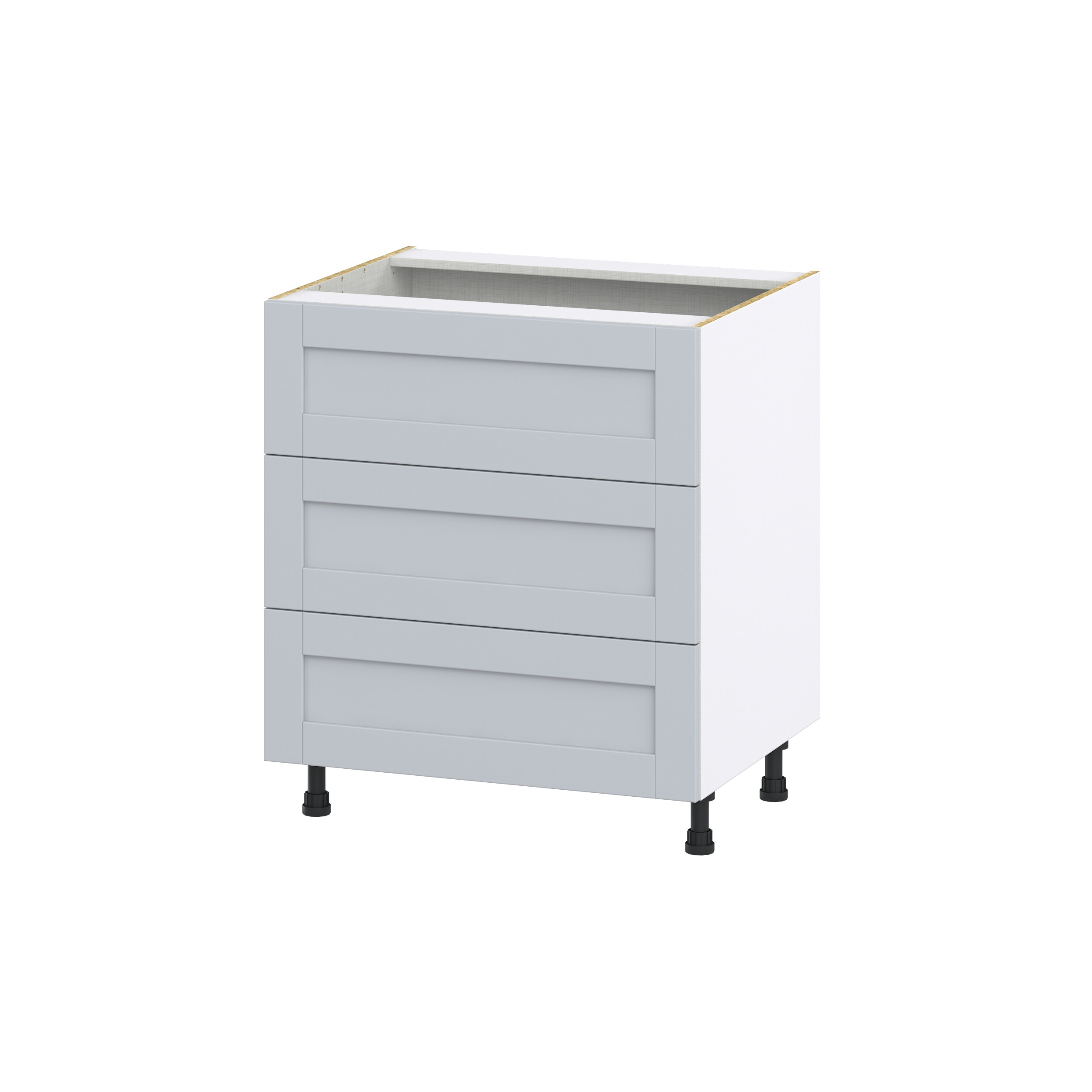 Hugo&Borg DSB3DA30-CH Charlesberg 30-in W x 34.5-in H x 24-in D Light Gray 3 -Drawers Drawer Base Fully assembled Cabinet Shaker)
