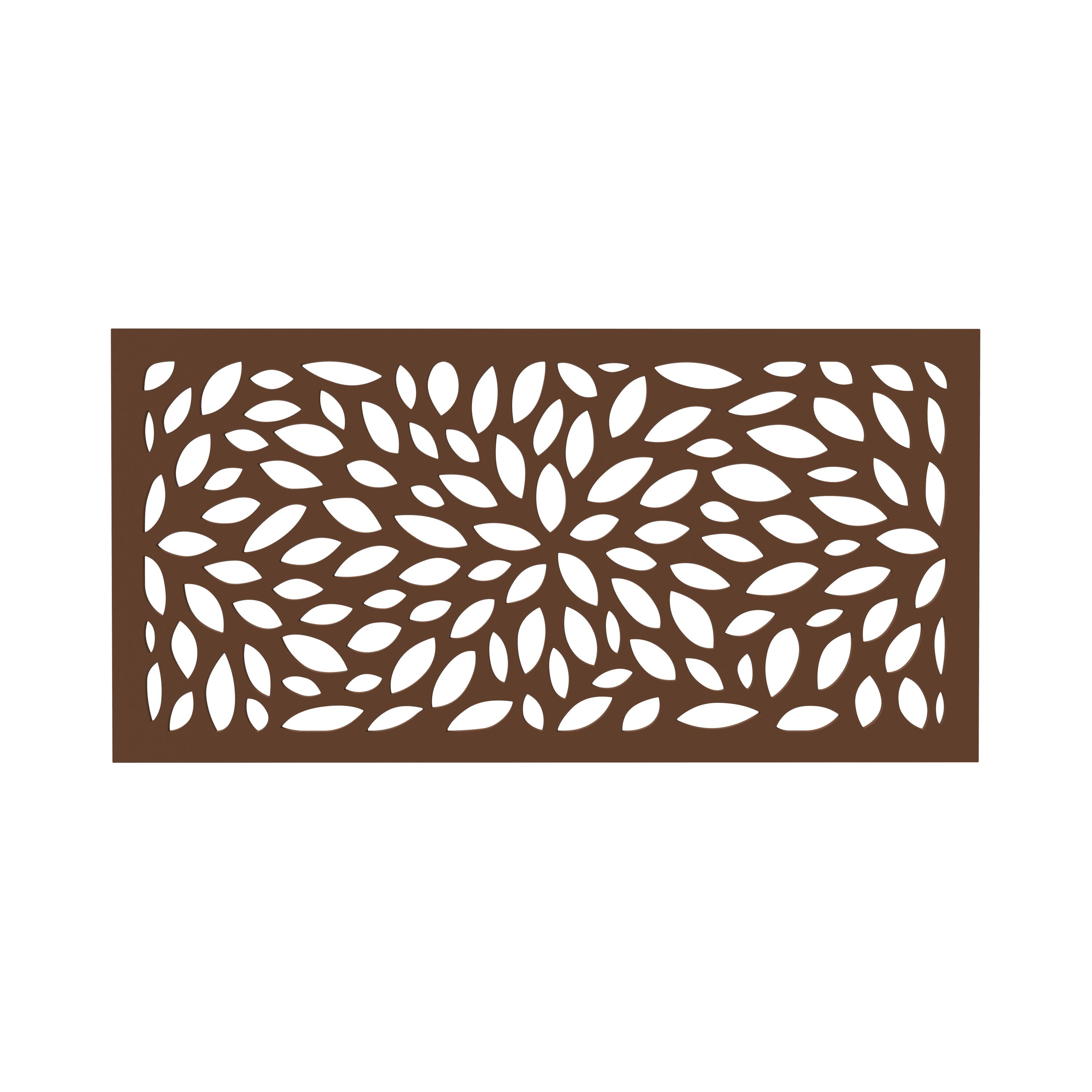 DESIGN-VU DVU2407E Floral 24-Inches W x 48-Inches H Espresso Plastic Outdoor Privacy Screen