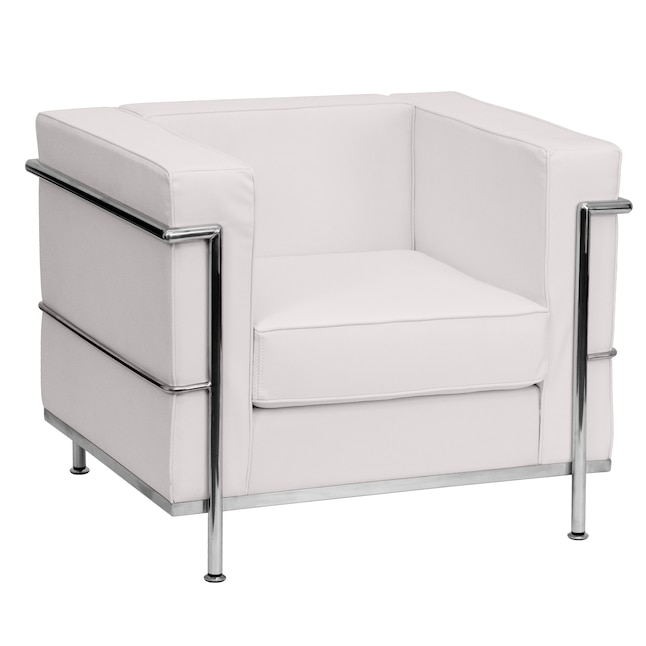 Flash Furniture Hercules Regal Series, Black And White Leather Accent Chair