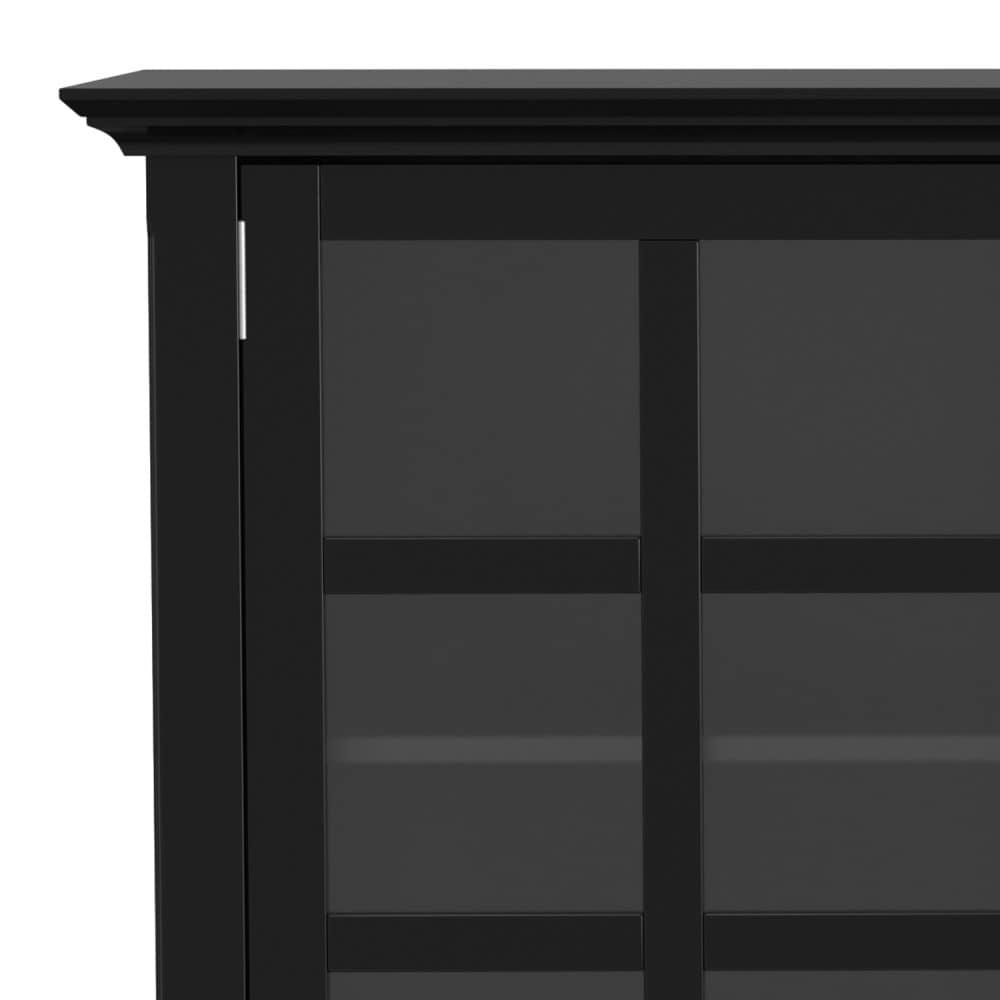 Acadian Black Solid Wood Storage Cabinet with Adjustable Shelves
