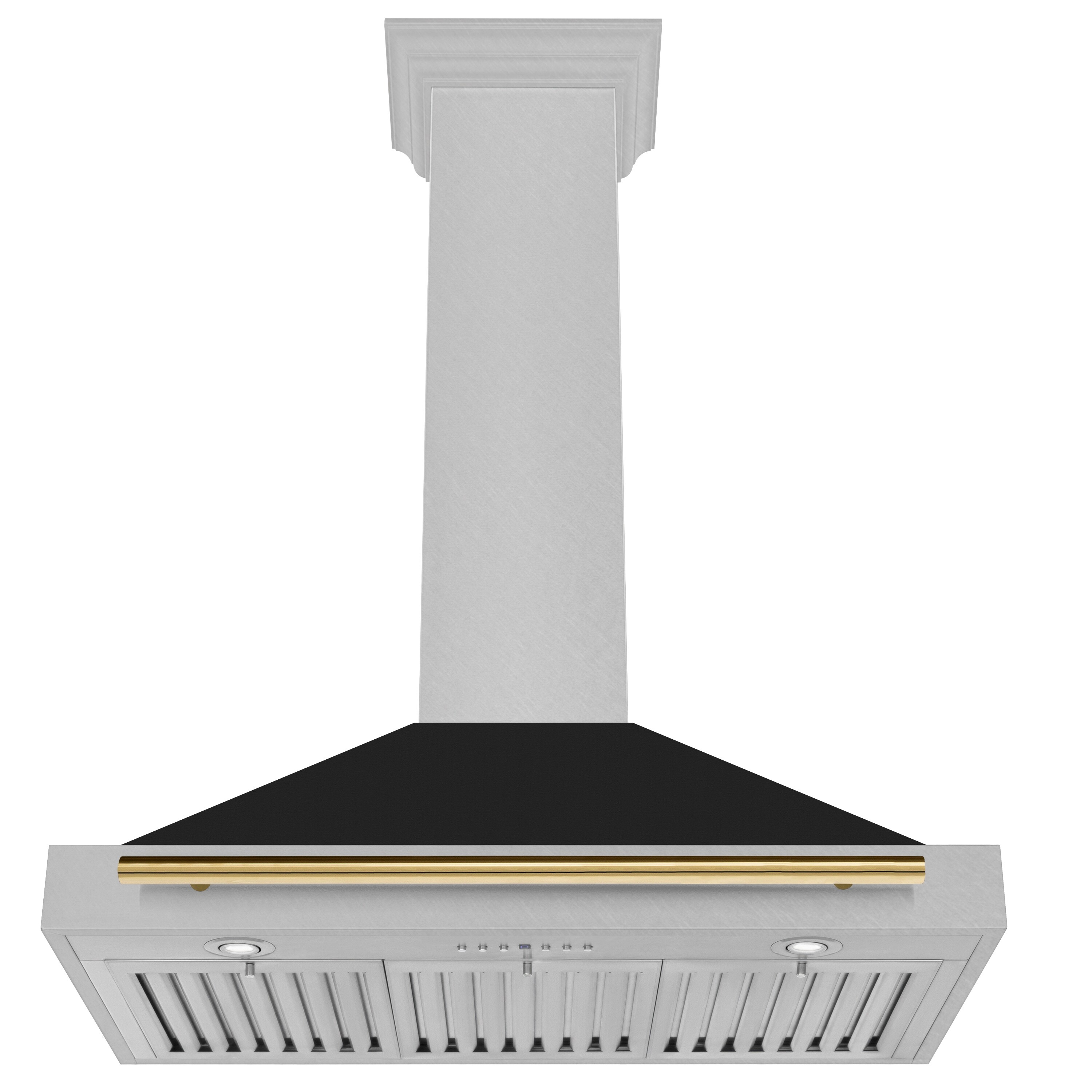 36" Stainless Steel Convertible Range Hood with Gold Handle