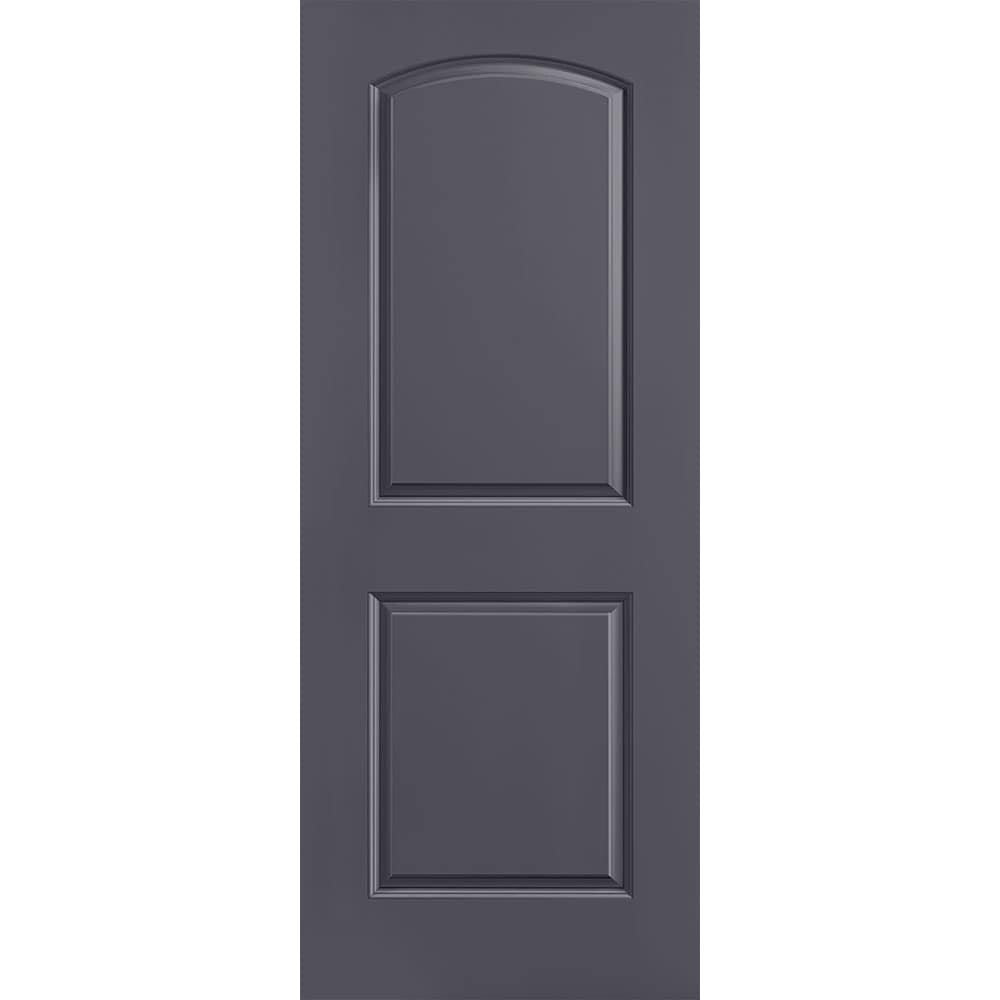 Masonite 1317738 Roman 32-in x 80-in Slate 2-panel round top Smooth Solid core Prefinished Molded composite Slab Door