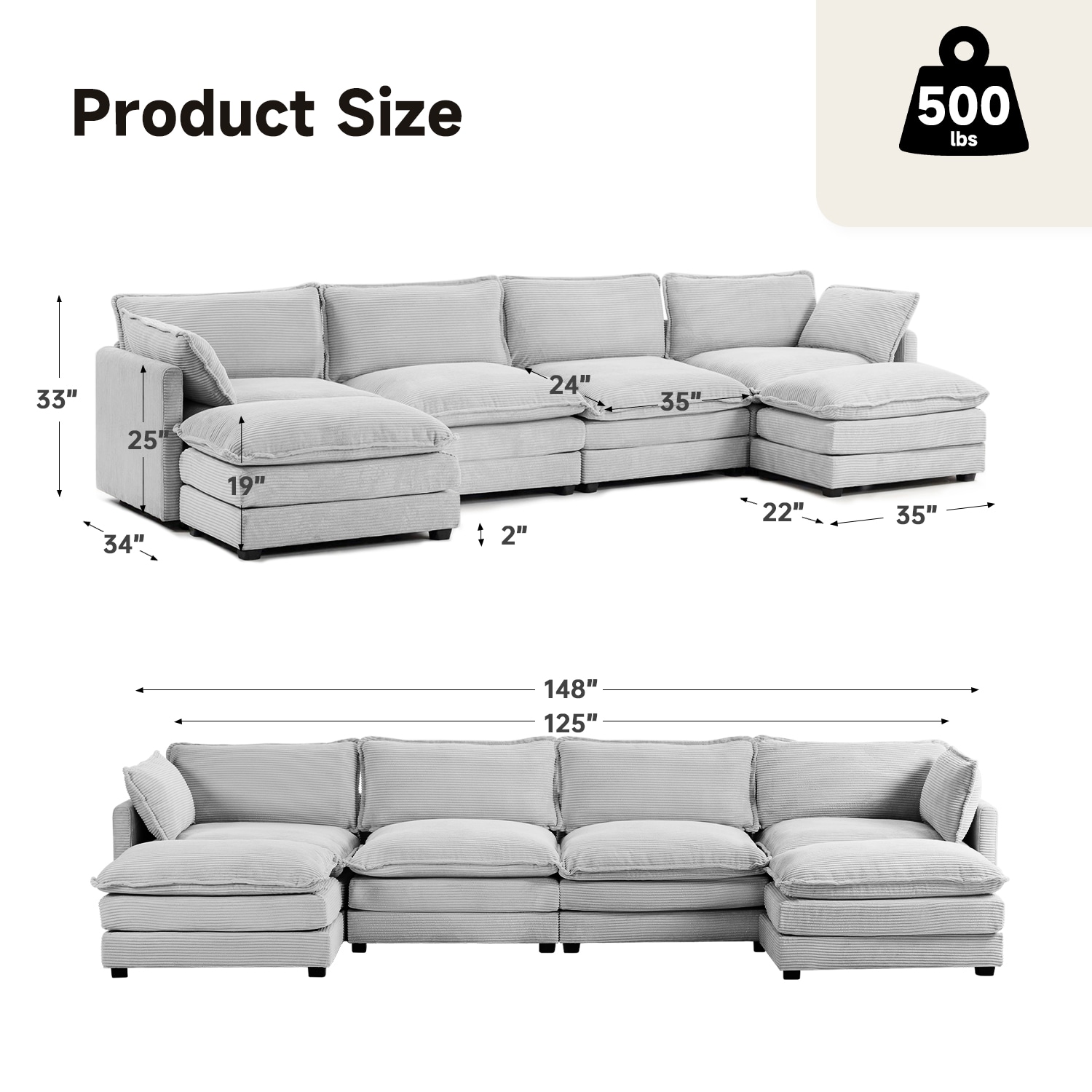 JEAREY JE-DXRZJSF-LG Sofas-Loveseats - View #2