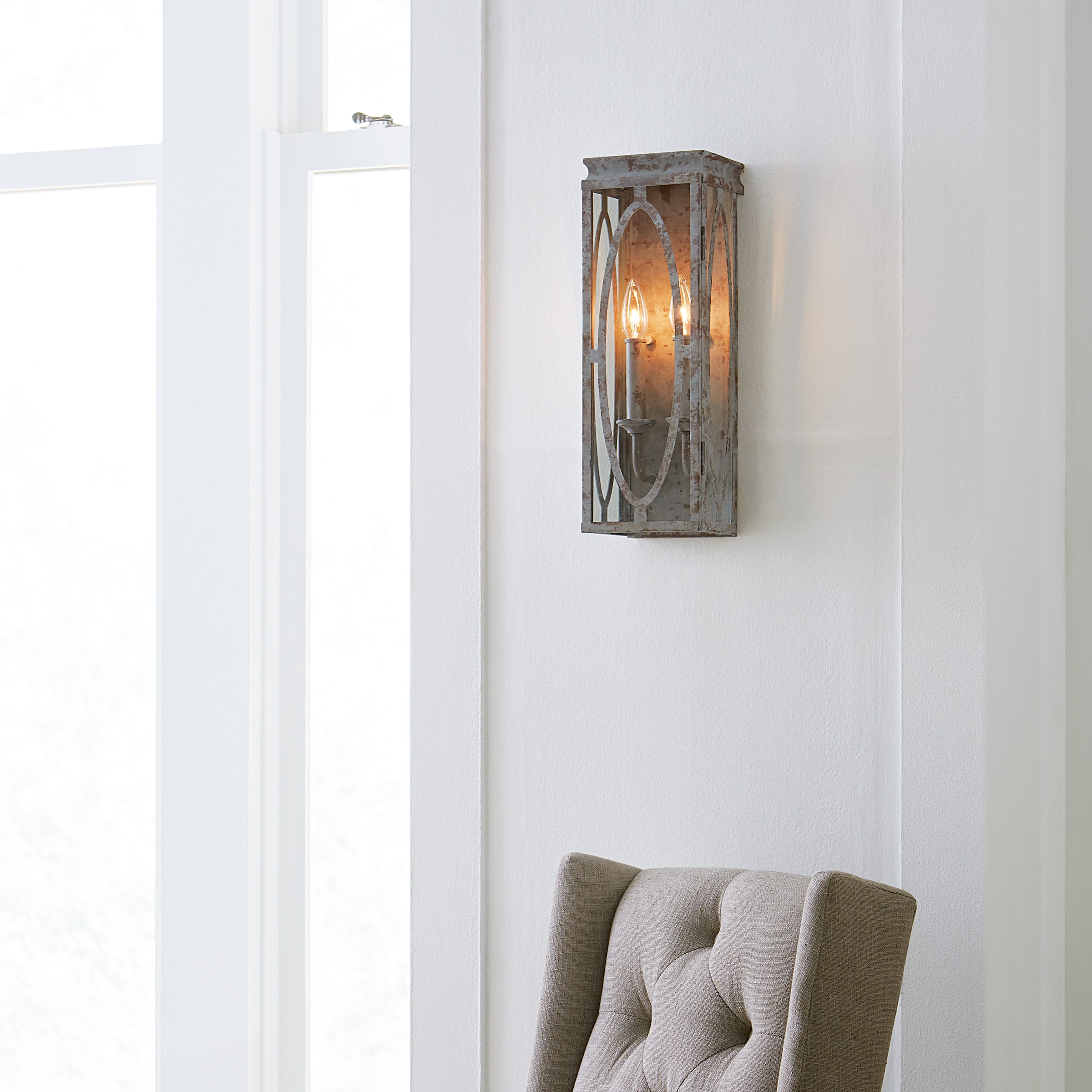 Patrice Deep Abyss 2-Light Rectangular Wall Sconce with Clear Panels