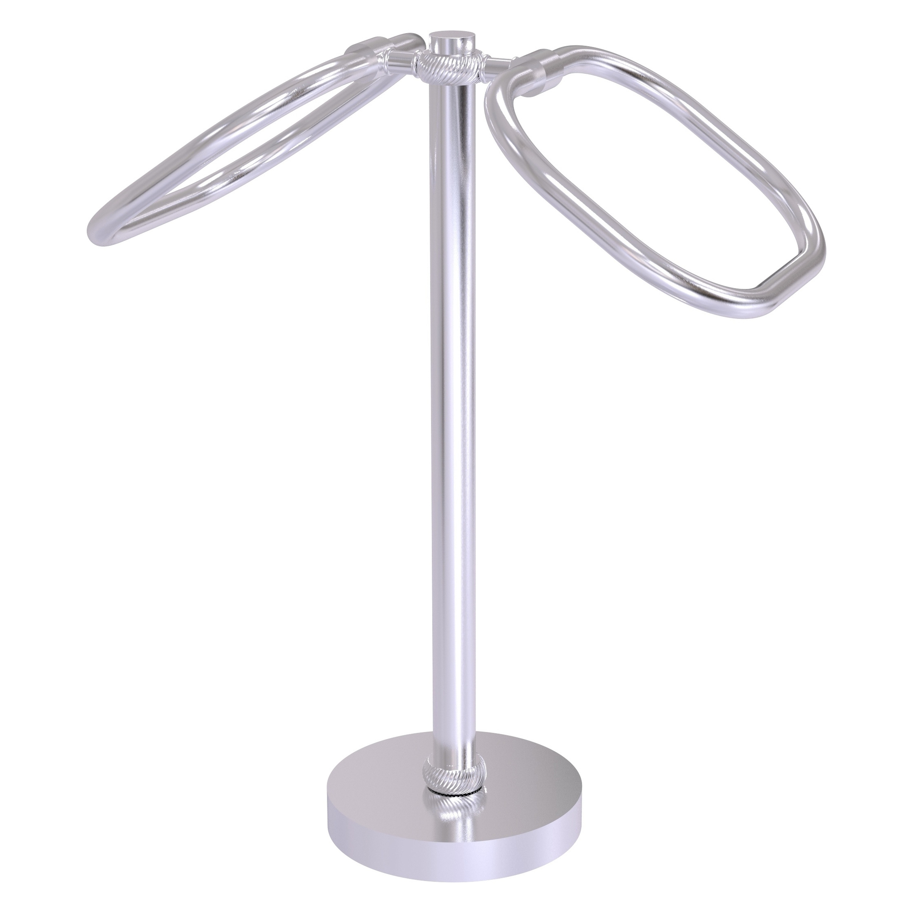 Allied Brass TB-20T-SCH Satin Chrome Freestanding countertop Double Towel Ring