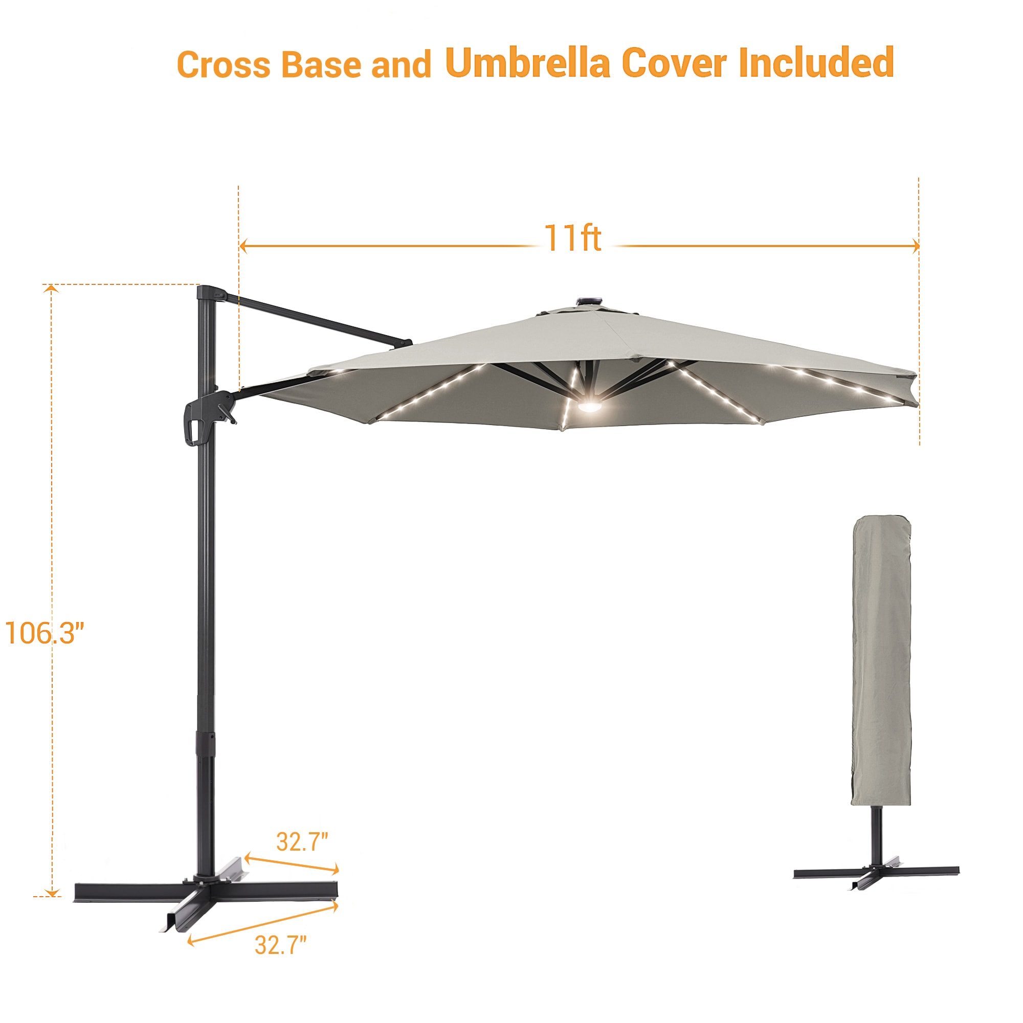 Sonkuki SD-LED140GY-BASE Umbrellas-2 - View #4