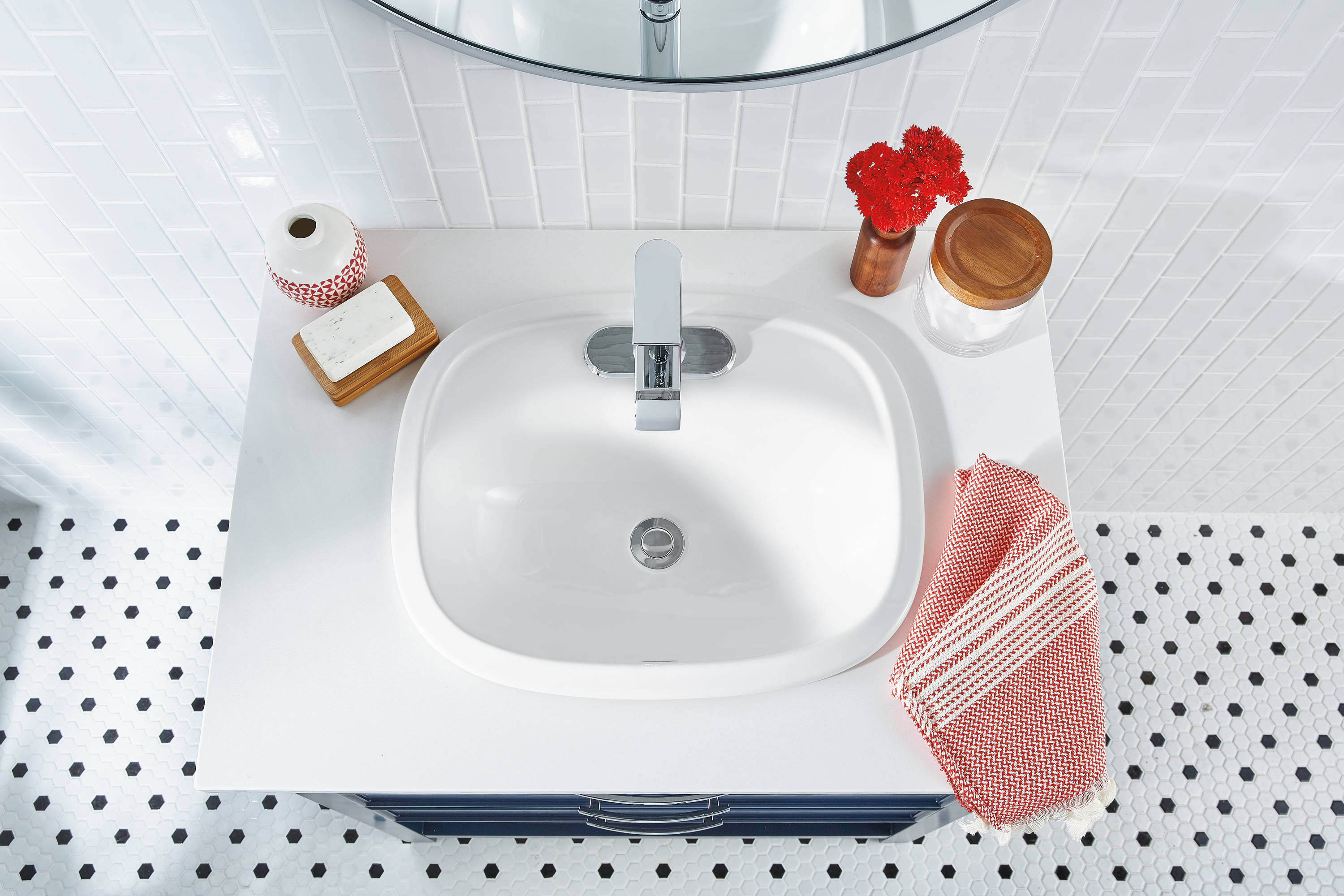 Mansfield Ava White Drop In Oval Modern Bathroom Sink 15.75 in x