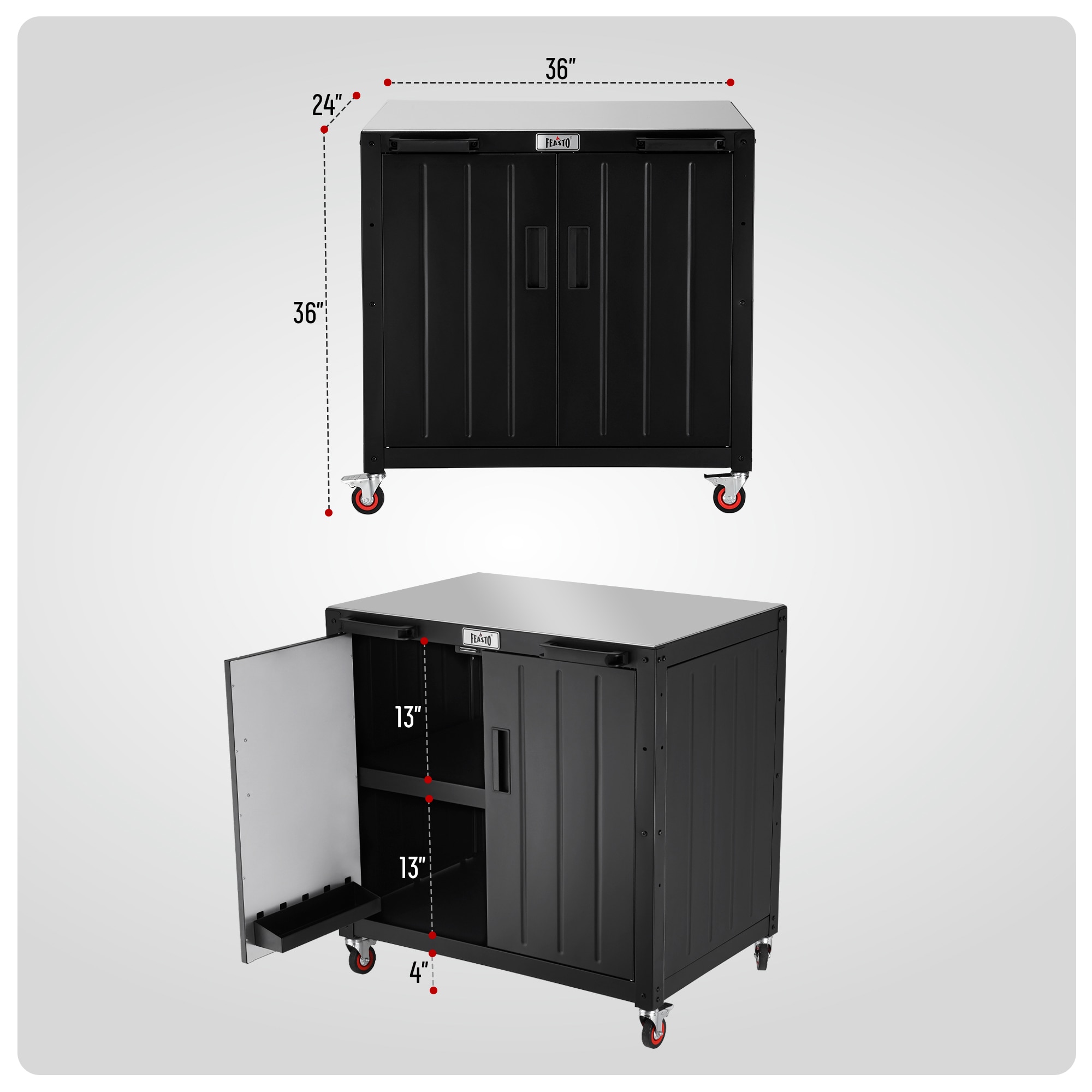 Feasto KT2435C Grill-Carts-Grill-Stands - View #2