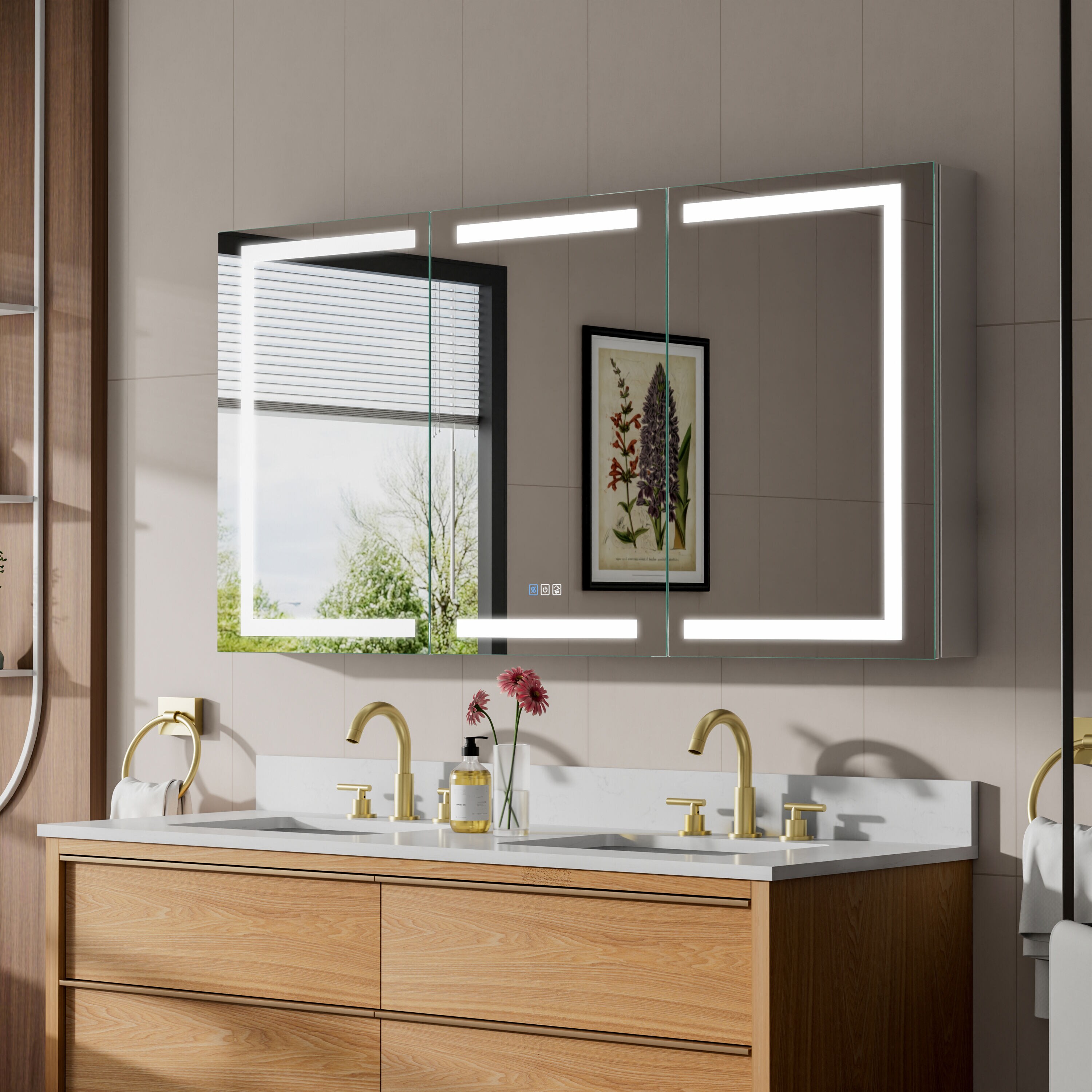 WELLFOR EX-UNBV36GR Bathroom-Medicine-Cabinets - View #2
