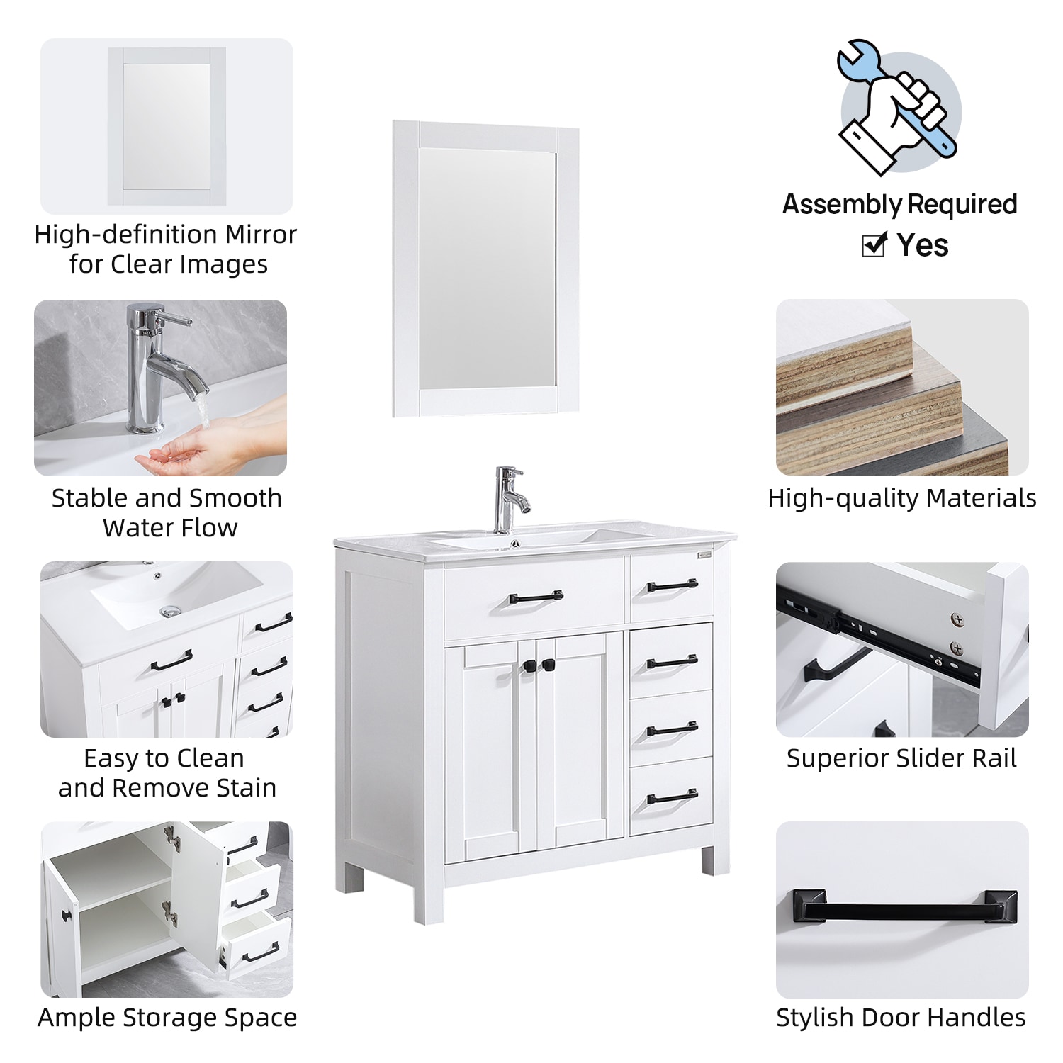 WONLINE USBR4486&USBR4460 Bath-Vanity-Combo - View #9