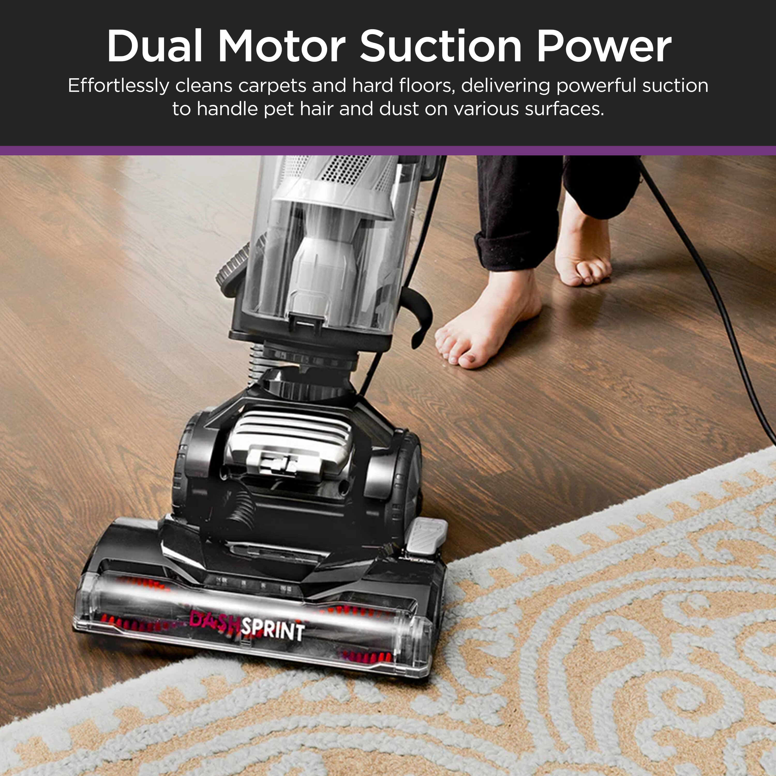 Eureka DashSprint Dual Motor Upright Vacuum with LED Headlights top