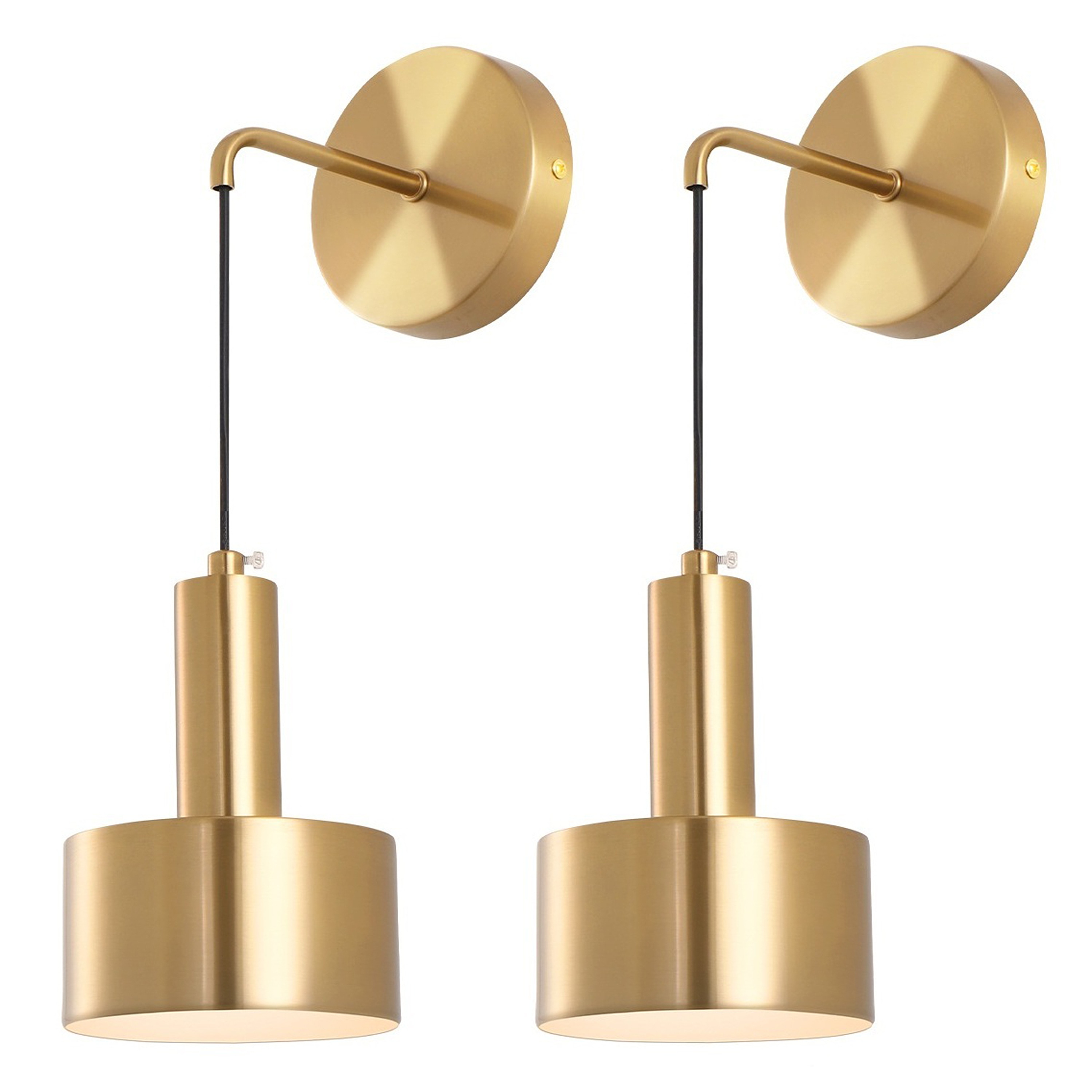 GoYeel ZW064GD02 4.72-in W 2 -Light Gold Industrial Integrated LED Wall Sconce