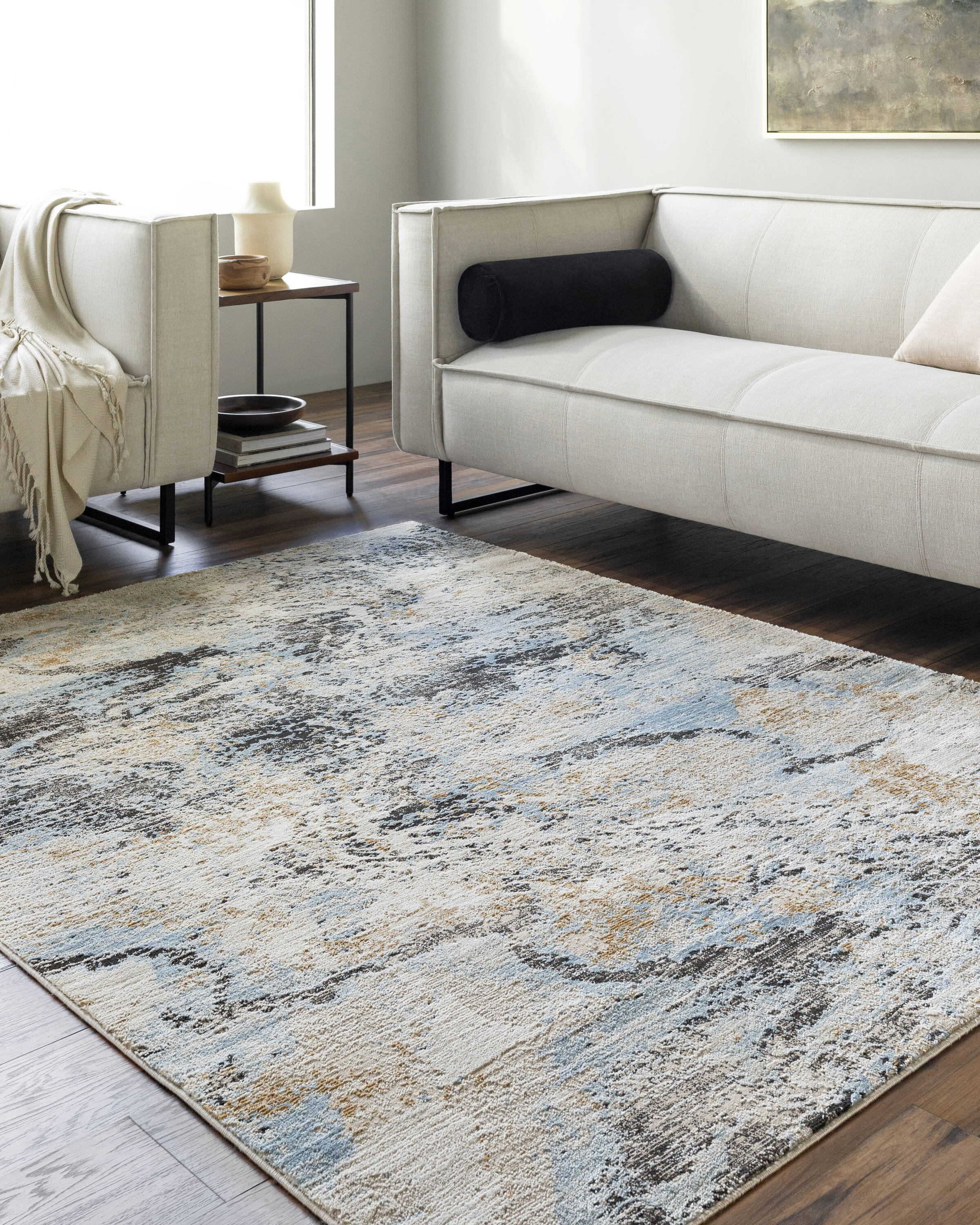 Livabliss ALG2356-537 Allegro 5 x 7 (ft) Loomed Polyester Light Beige Rectangular Indoor Abstract Rustic Area rug