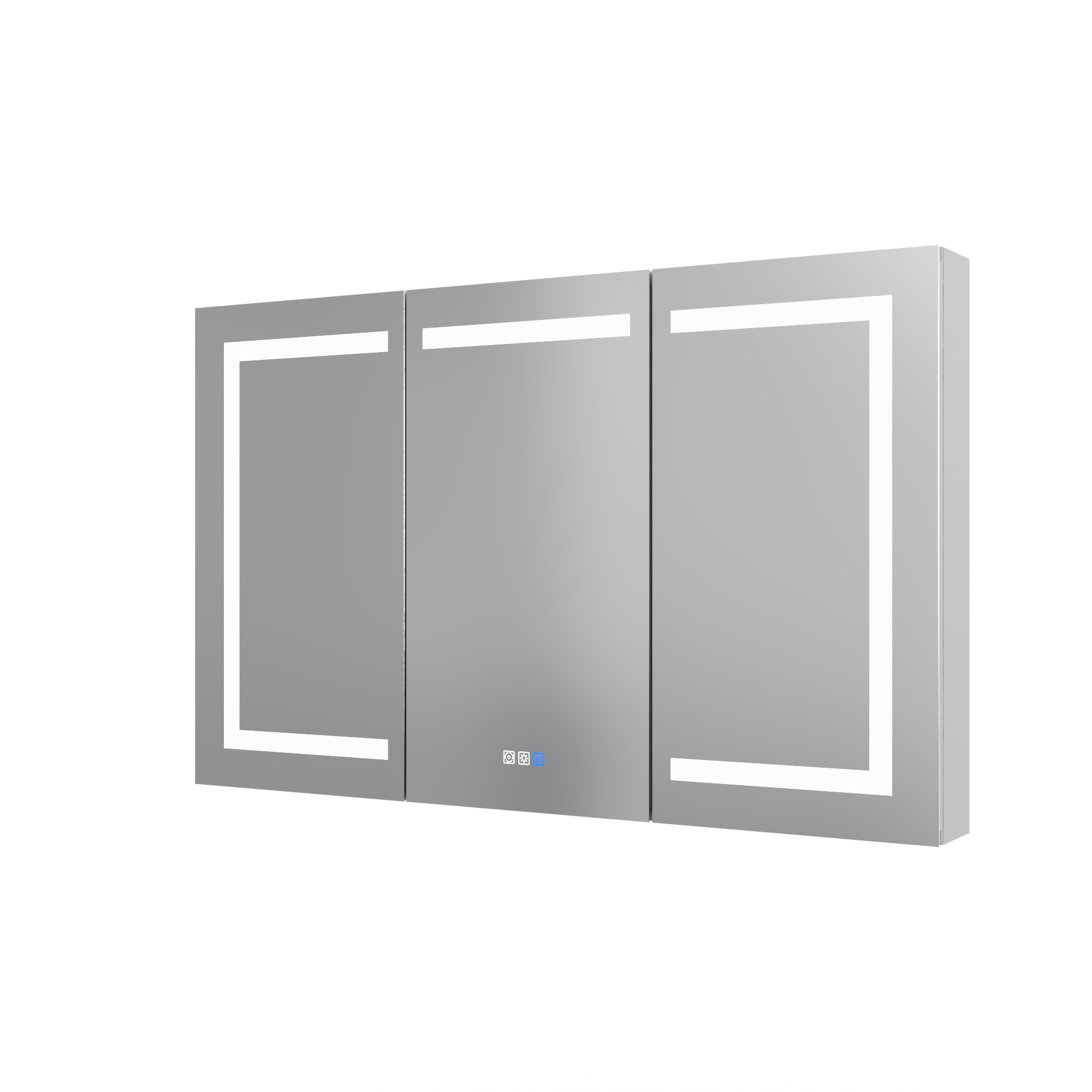AAZJ JDEX-MC4830V3DX HSV4 48-Inches x 30-Inches Lighted LED Fog Free Surface/Recessed Mount Silver Rectangle Soft Close Medicine Cabinet