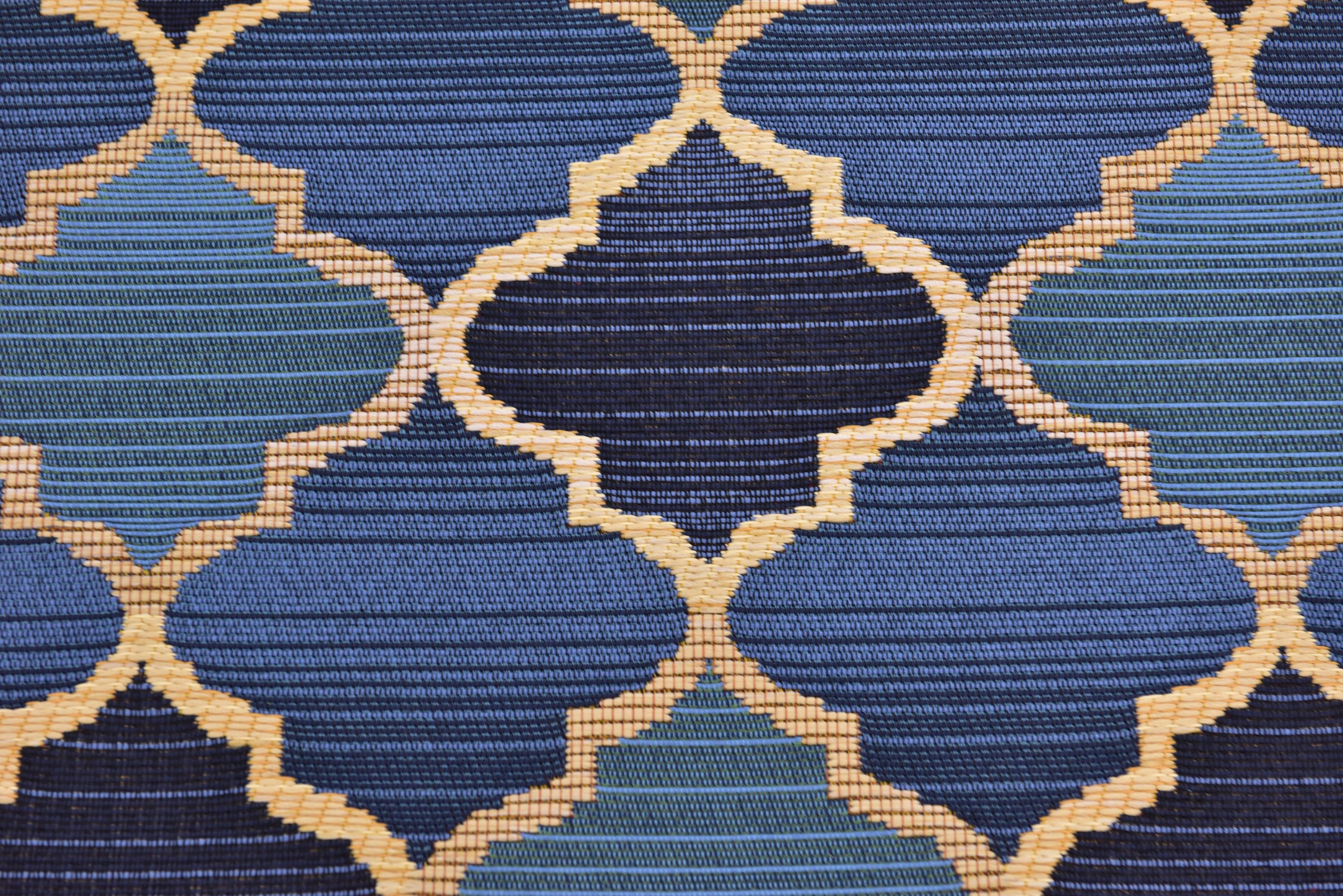 Blue Trellis Rectangular Outdoor Synthetic Area Rug