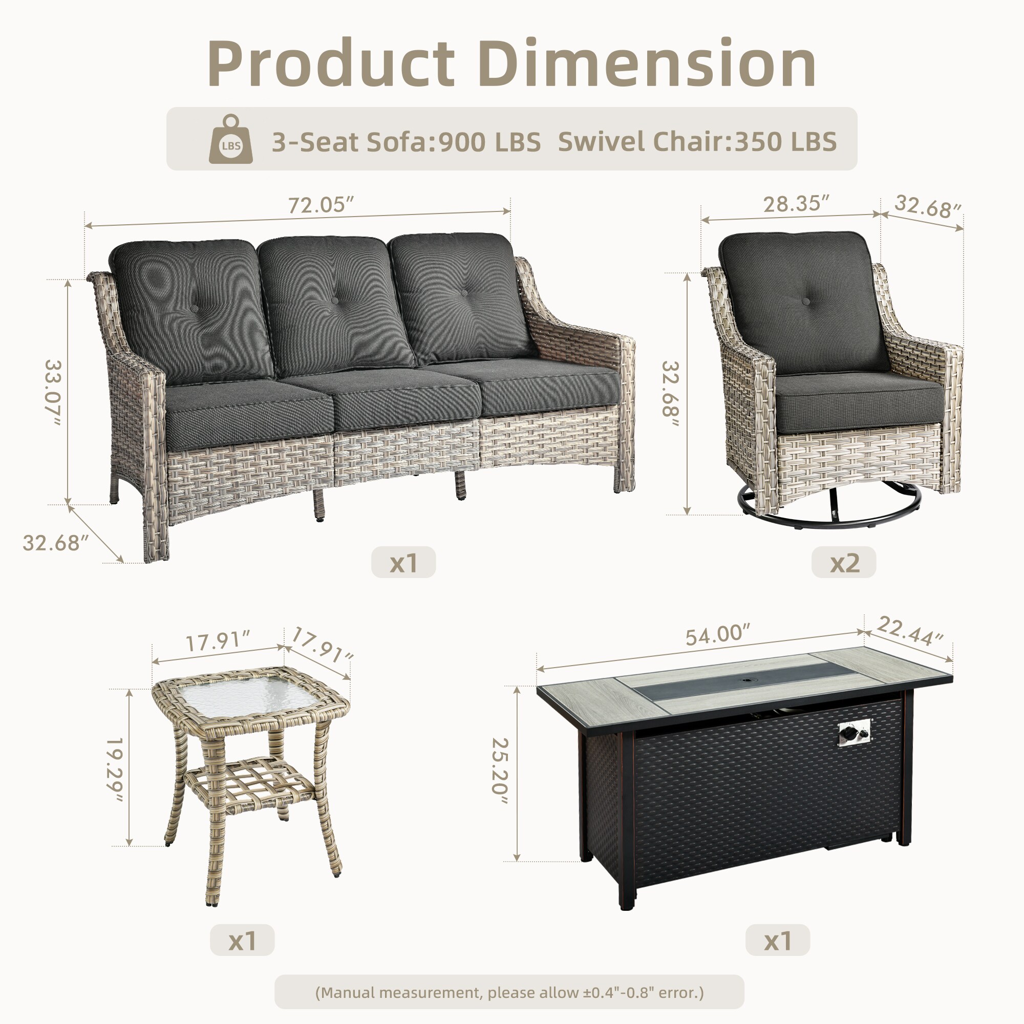 Ovios RFP5PD104Y Patio-Conversation-Sets - View #7