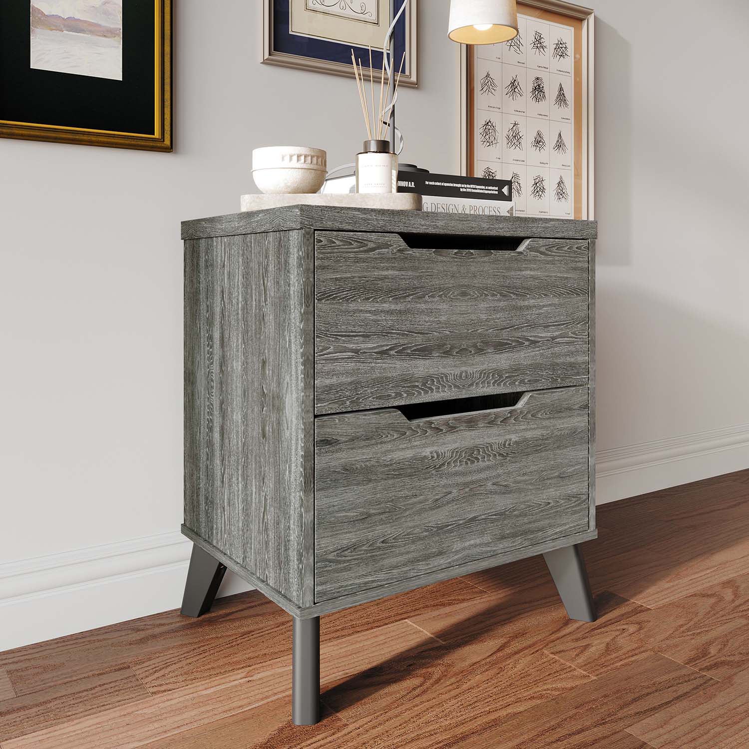 ChaletPosh C90217NS-DGY Black Nightstand