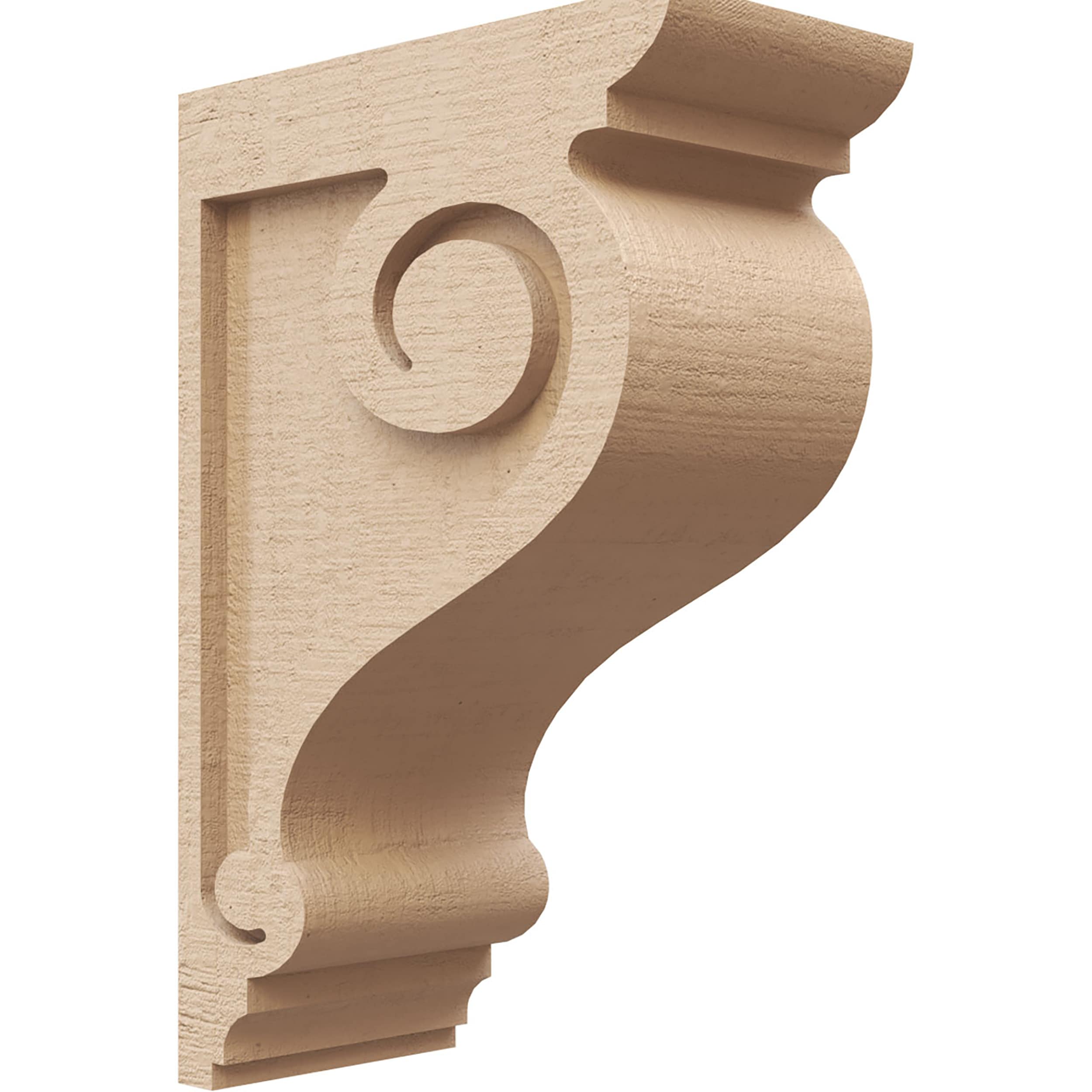 Ekena Millwork CORU05X10X15SCRRCPR 5-in x 10-in x 15-in Rough Cedar Woodgrain TimberThane Primed Urethane Paintable/Stainable Corbel