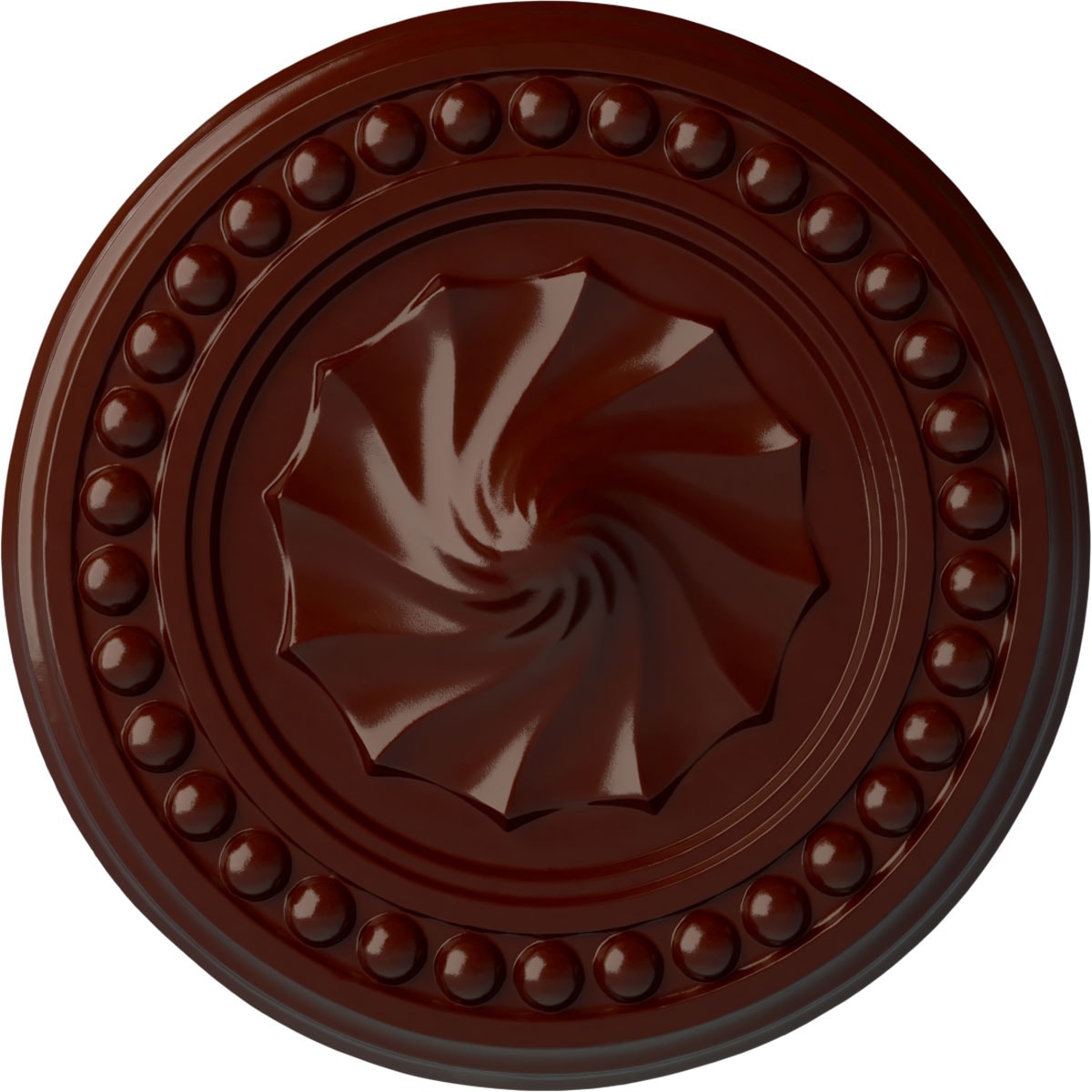 Ekena Millwork CM15FOBMF Foster Shell 15.75-in W x 15.75-in L Painted Brushed Mahogany Polyurethane Whole Ceiling Medallion