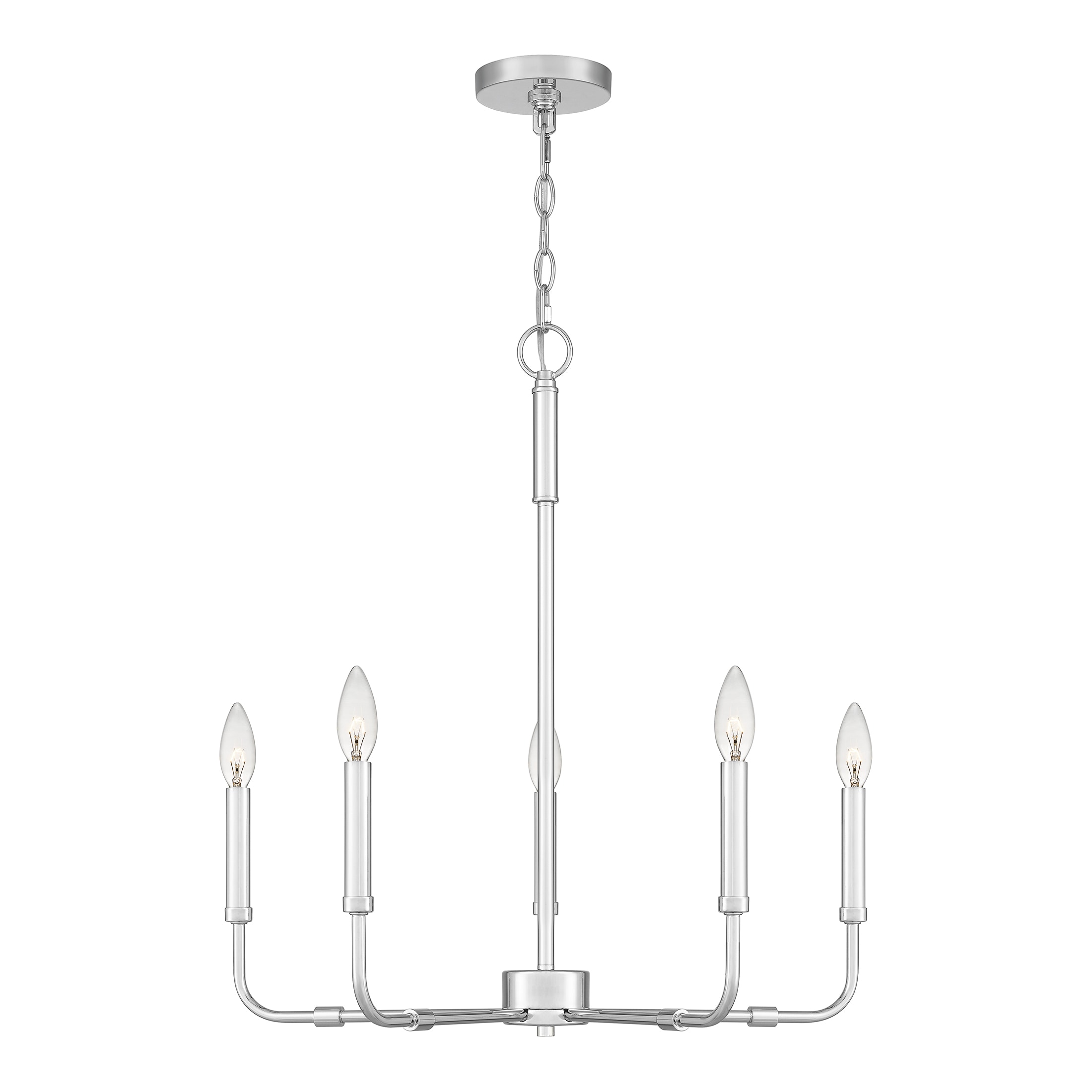 Quoizel ABR5024C Abner 5-Light Polished Chrome Transitional Damp Rated Chandelier